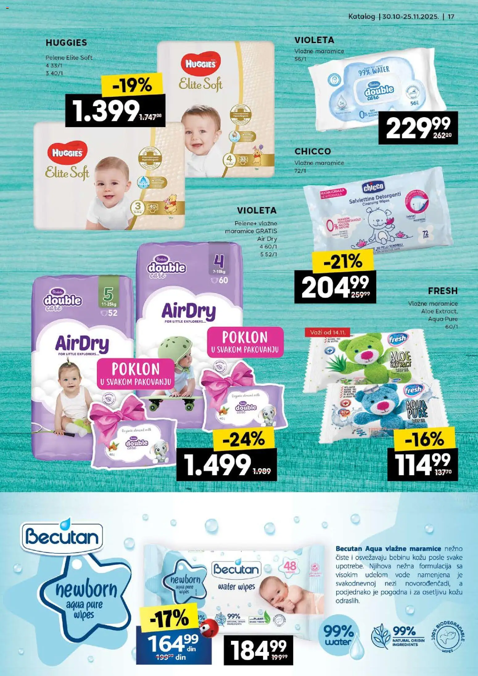 Roda katalog - važi od 30.10.2025 | Strana: 17 | Proizvode: Vlažne maramice, Pelene