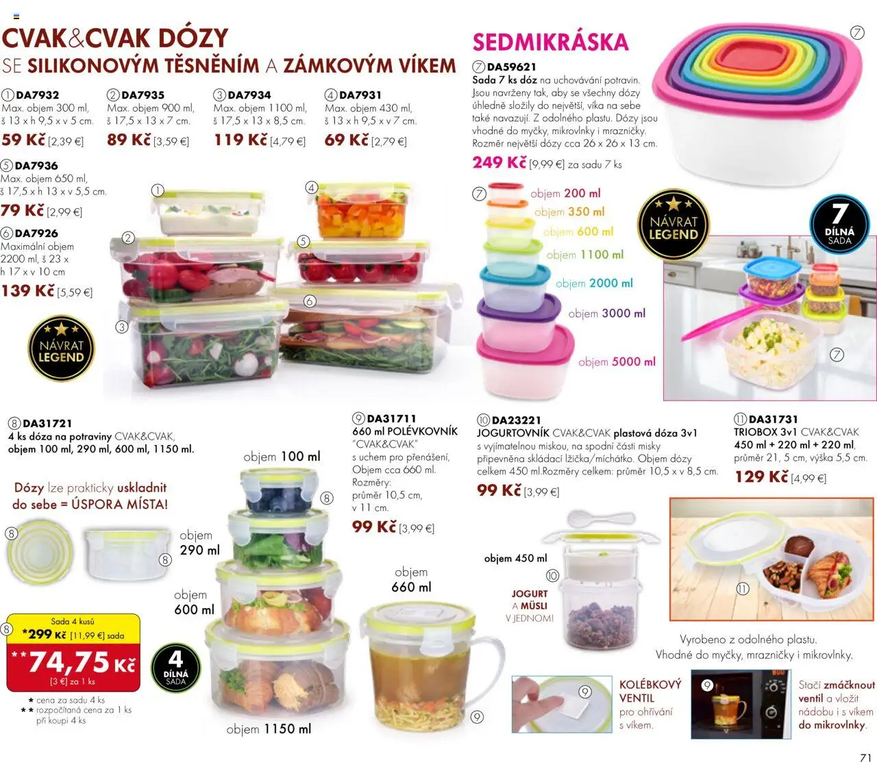 Dedra Katalog 7 2025 │ platný od 20.06.2025 | Strana: 71 | Produkty: Mrazničky, Ventil, Mikrovlnky