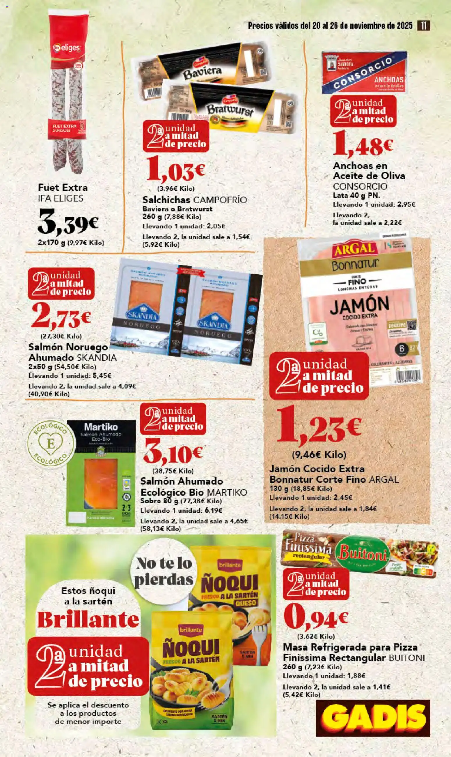 Gadis - Black Friday │ válido desde el 20.11.2025 | Página: 11 | Productos: Aceite, Jamón, Pizza, Té