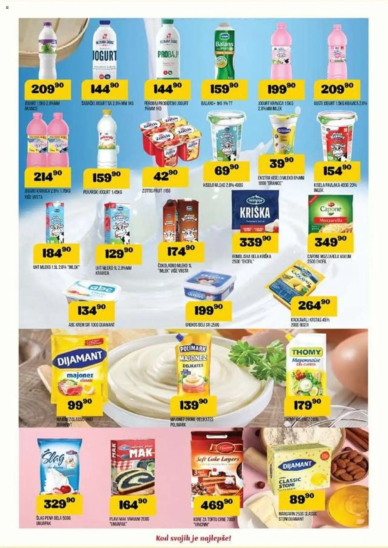 VP Dima katalog - važi od 11.09.2025 | Strana: 6 | Proizvode: Kiselo mleko, Margarin, Sir, Jogurt