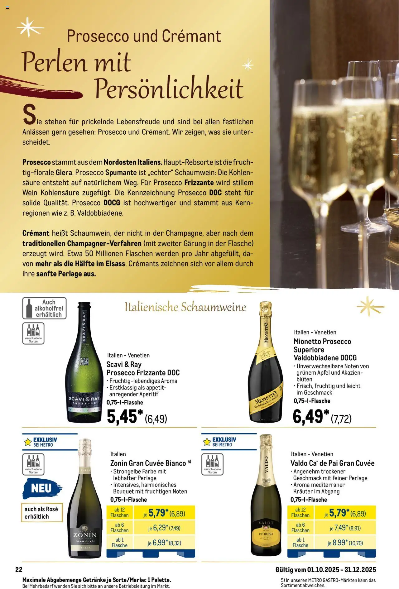 Metro Saisonkatalog "Perfekt ausgestattet" – gültig ab 01.10.2025 | Seite: 22 | Produkte: Äpfel, Prosecco, Wein