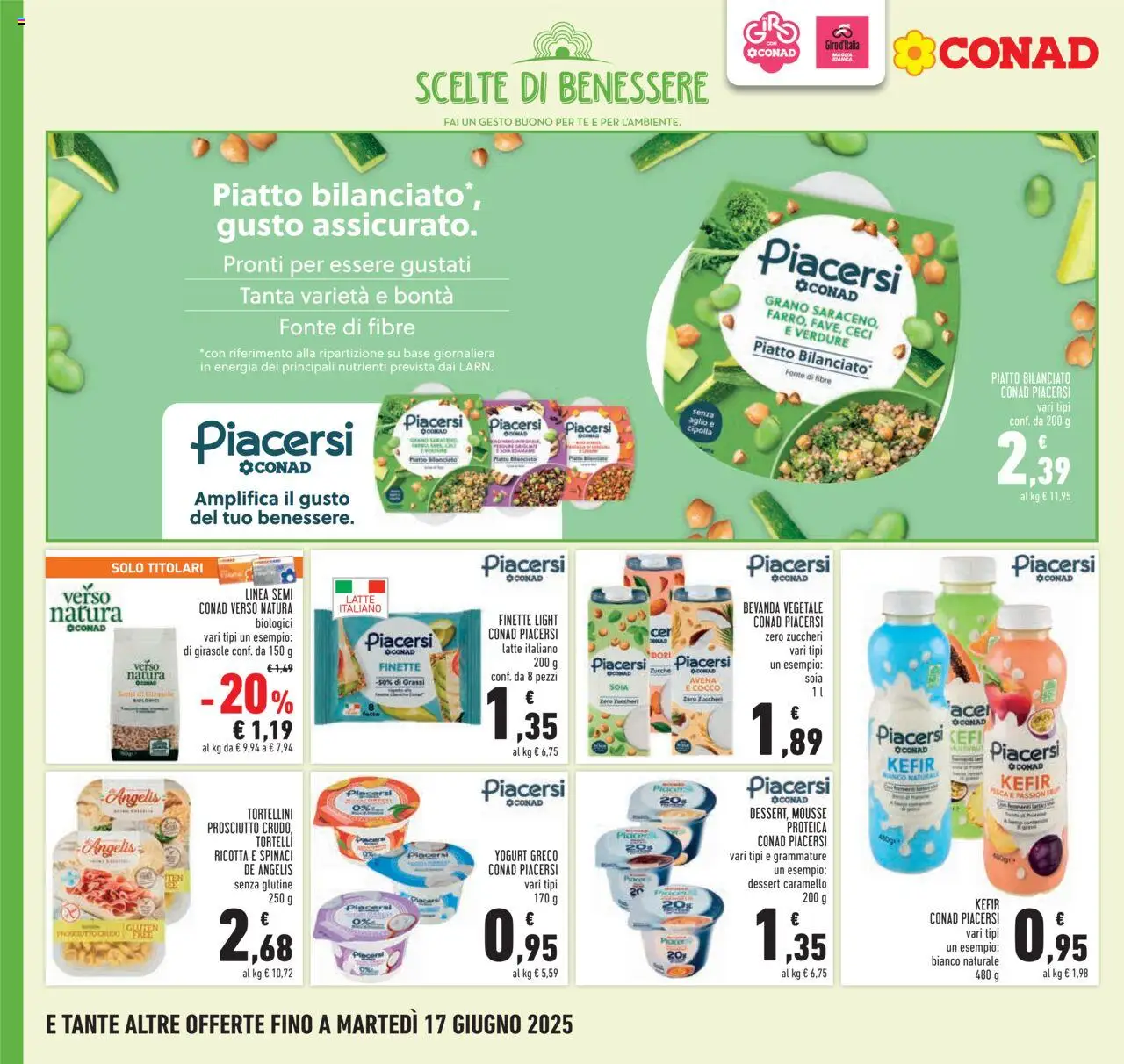 Volantino Conad del 05.06.2025 | Pagina: 6 | Prodotti: Prosciutto Crudo, Yogurt greco, Latte, Ricotta