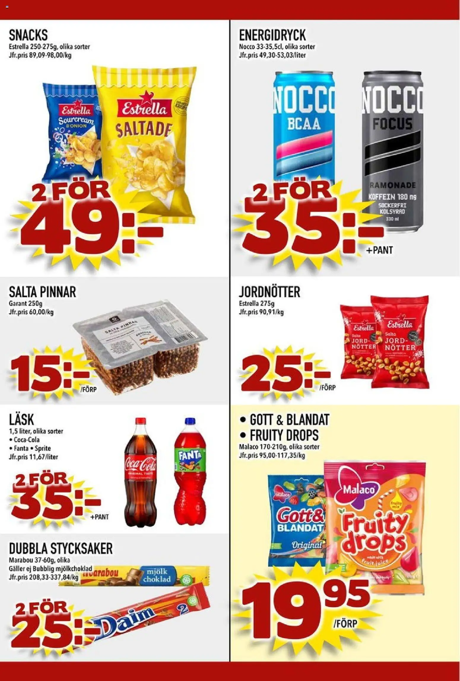 Din Mat reklamblad aktuell från 26.01.2026 | Sida: 7 | Produkter: Fanta, Mjölk, Juice, Nötter