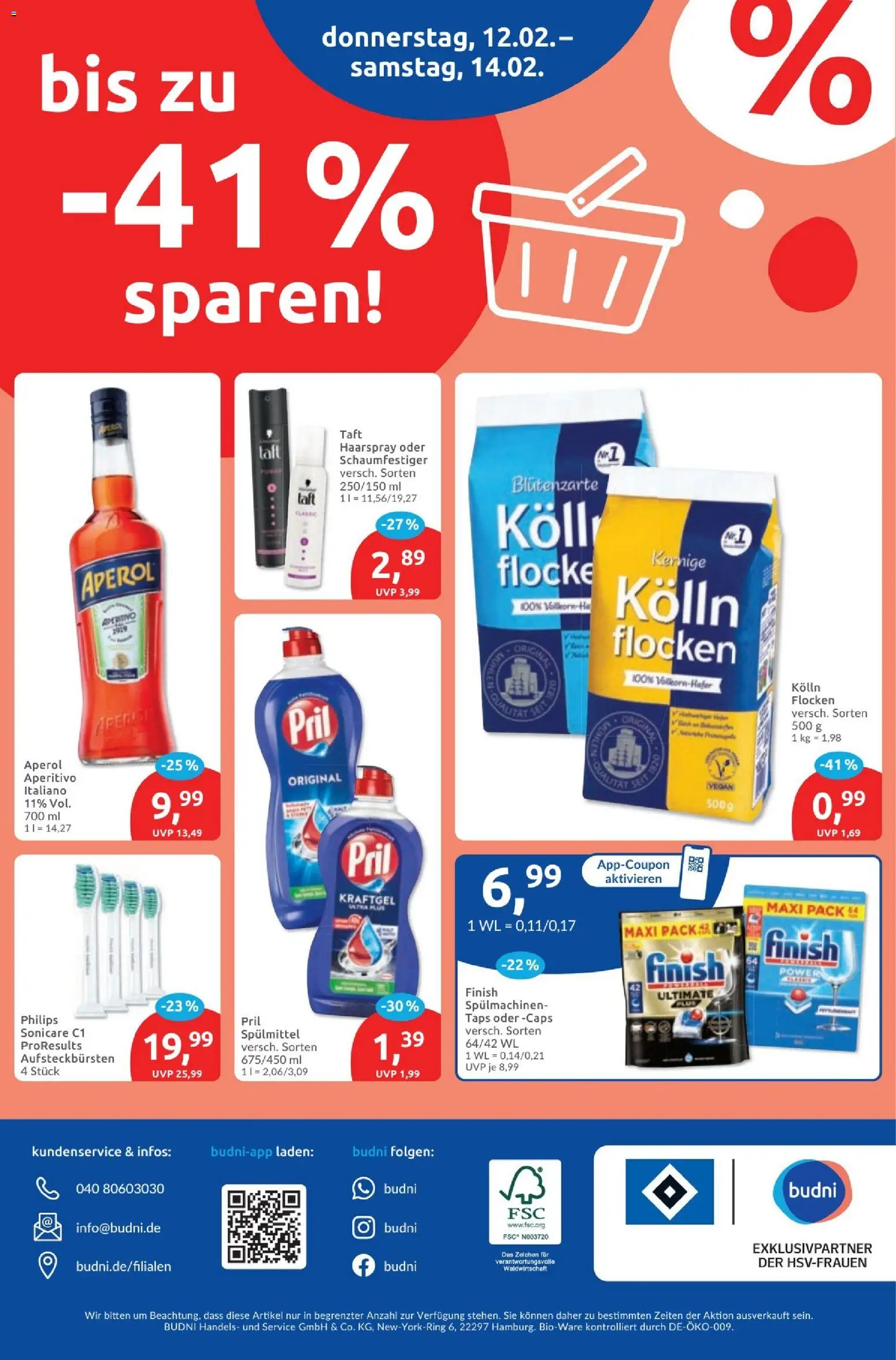 Budni Prospekt – gültig ab 09.02.2026 | Seite: 8 | Produkte: Kolln, Finish, Pril, Flocken