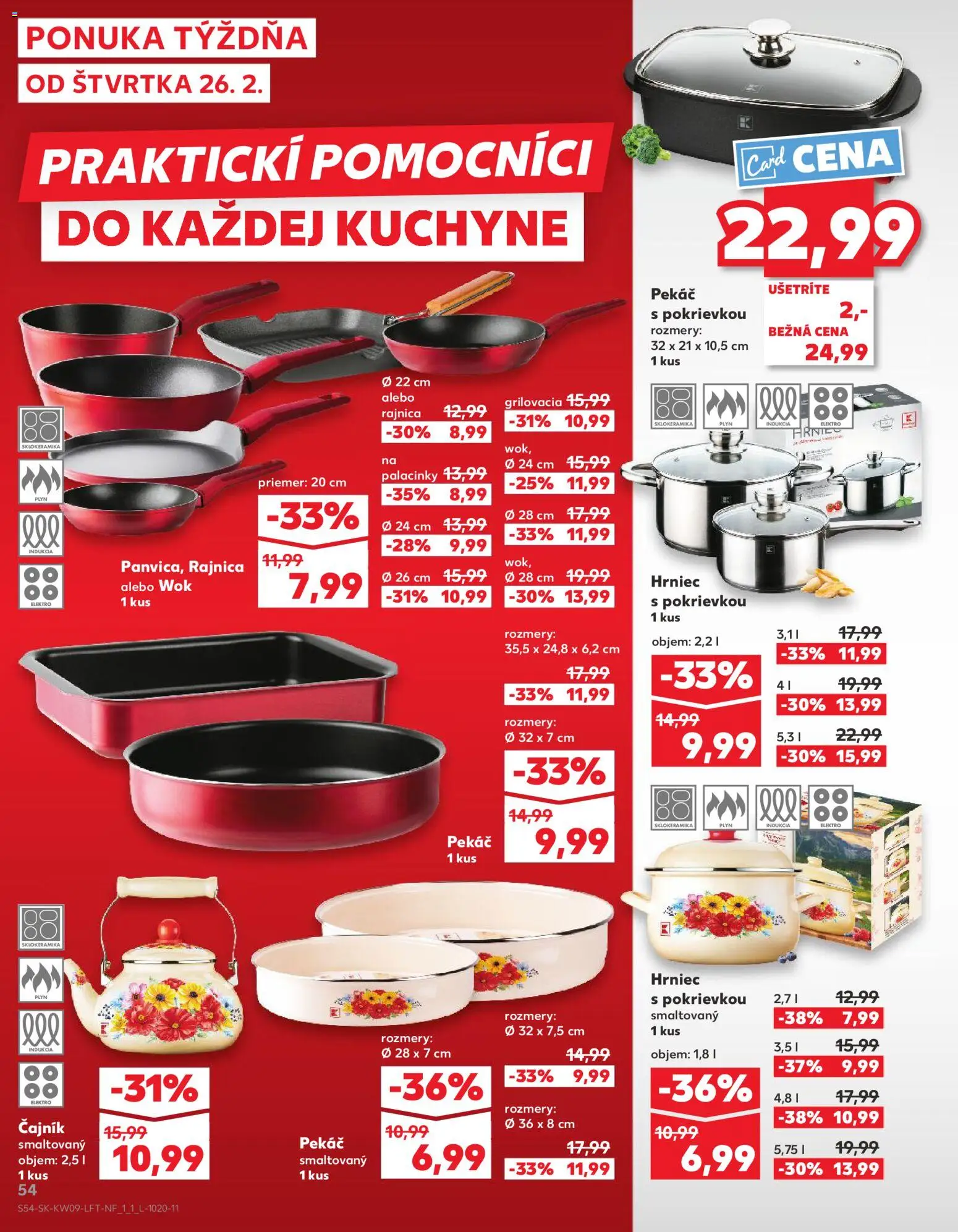 Nové Kaufland akcie – leták je platný od 26.02.2026 | Strana: 54 | Produkty: Indukcia, Kuchyne