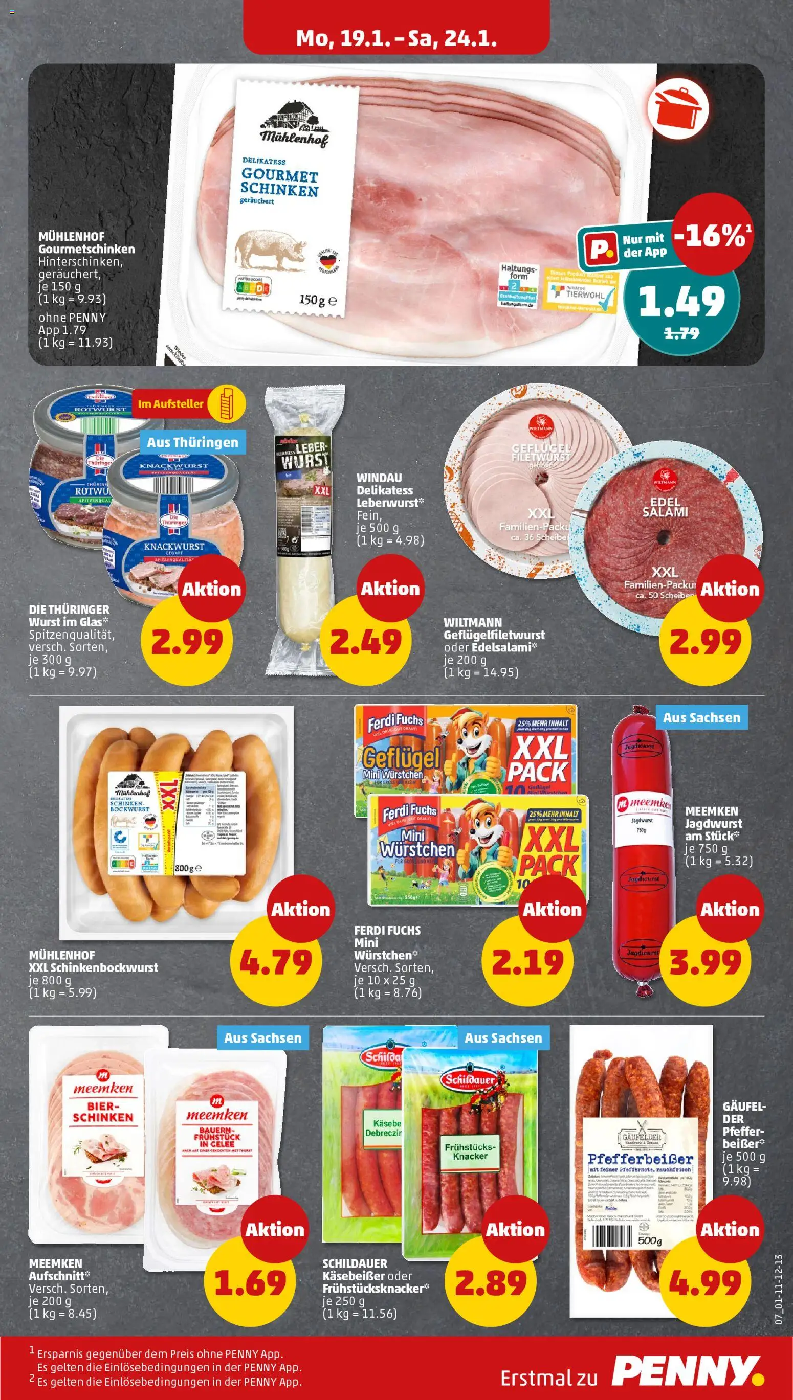 Penny Prospekt 	 – gültig ab 19.01.2026 | Seite: 9 | Produkte: Bockwurst, Pfeffer, Wurst, Schinken