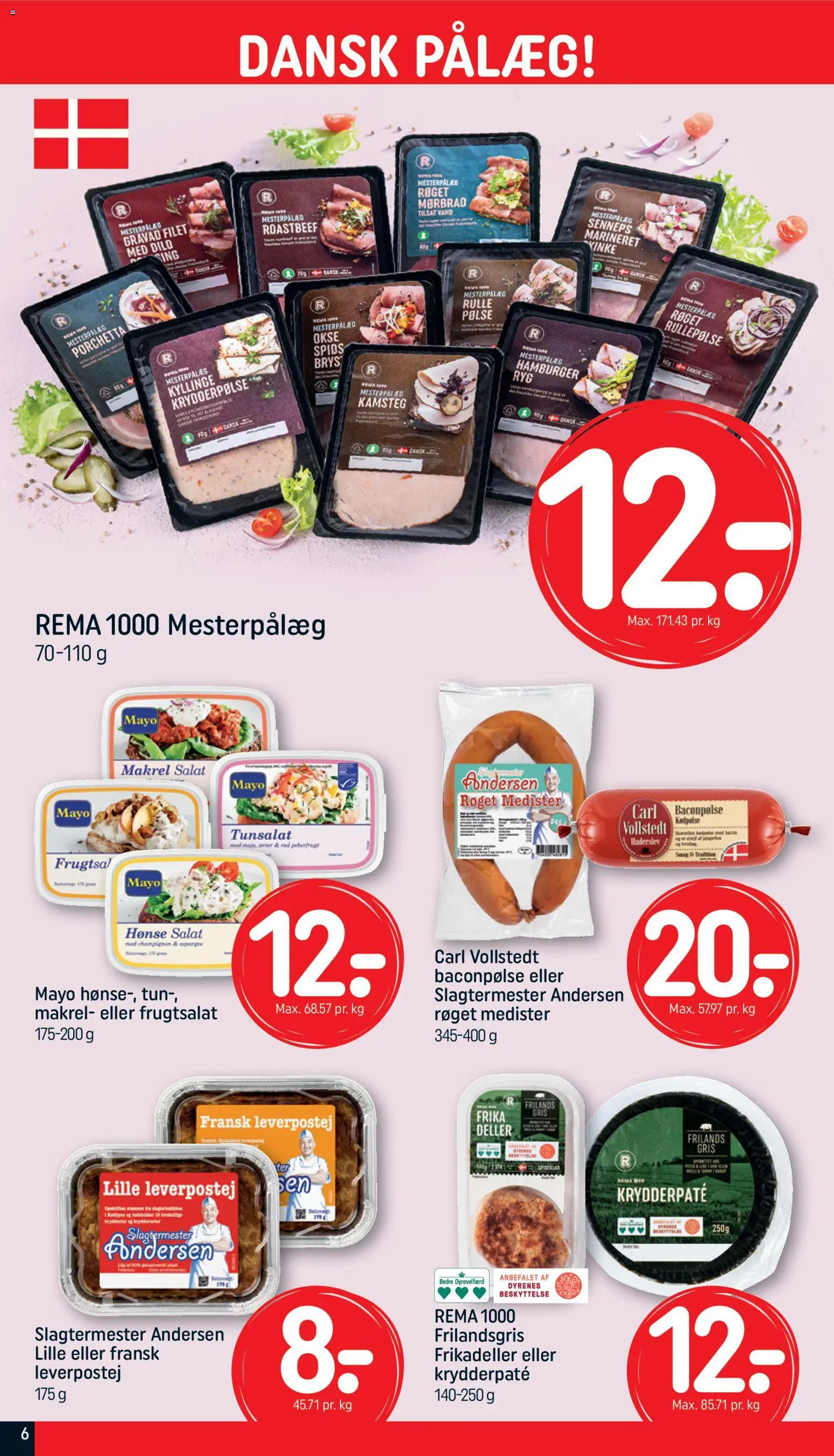 Rema 1000 tilbudsavis – gyldig fra 19.04.2026 | Side: 6 | Produkter: Pålæg, Rullepølse, Makrel, Frikadeller