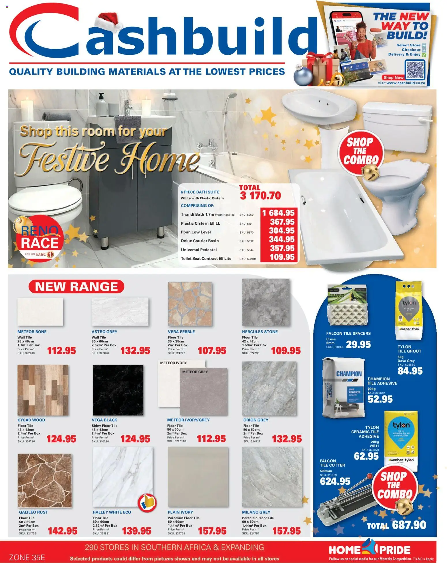 New Cashbuild catalogue – valid from 08.12.2025 | Page: 1 | Products: Cutter, Tile grout, Box, Basin
