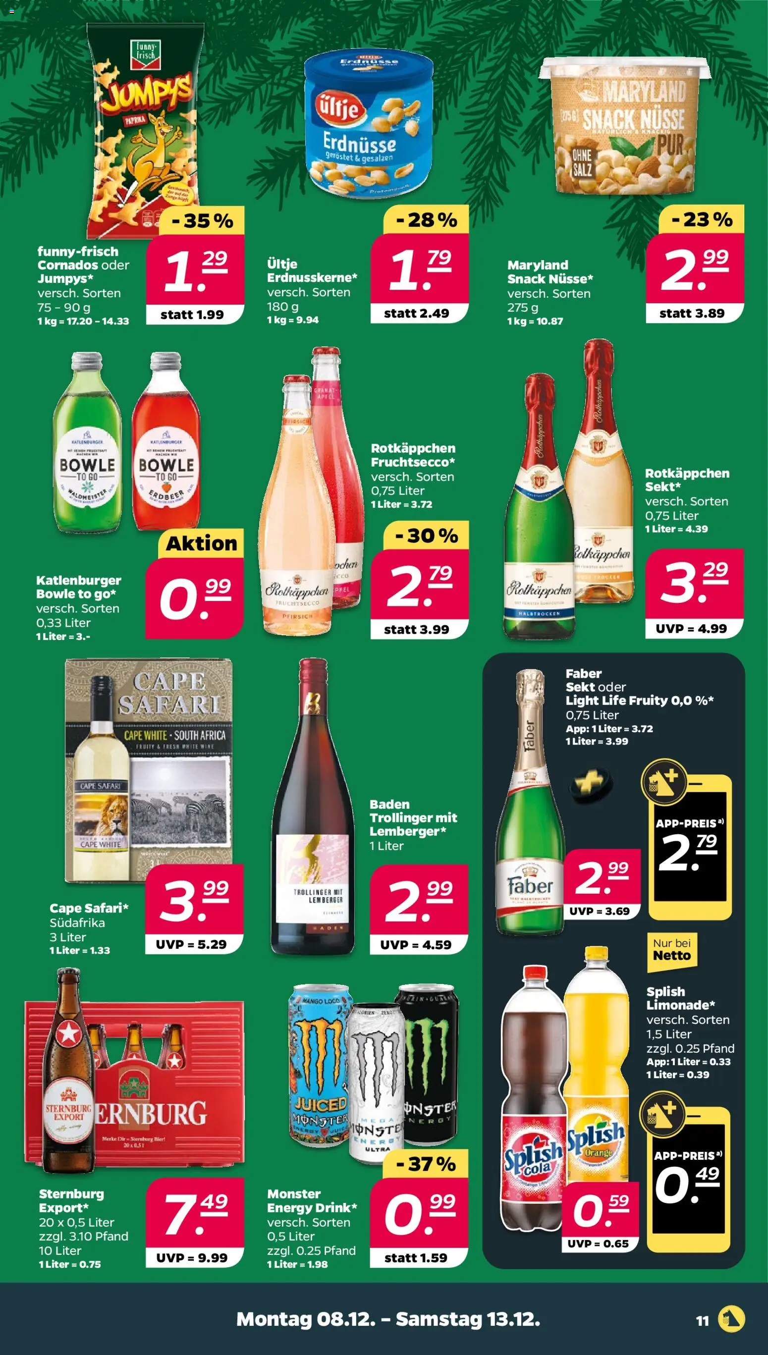 Netto Prospekt 	 – gültig ab 08.12.2025 | Seite: 11 | Produkte: Bier, Salz, Mango, Nüsse