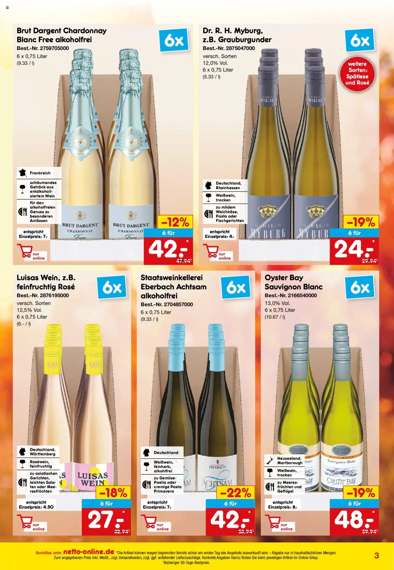 Netto Marken-Discount Online-Angebote September - gültig ab dem 01.09.2025 | Seite: 3 | Produkte: Gemüse, Brut dargent, Pasta, Wein