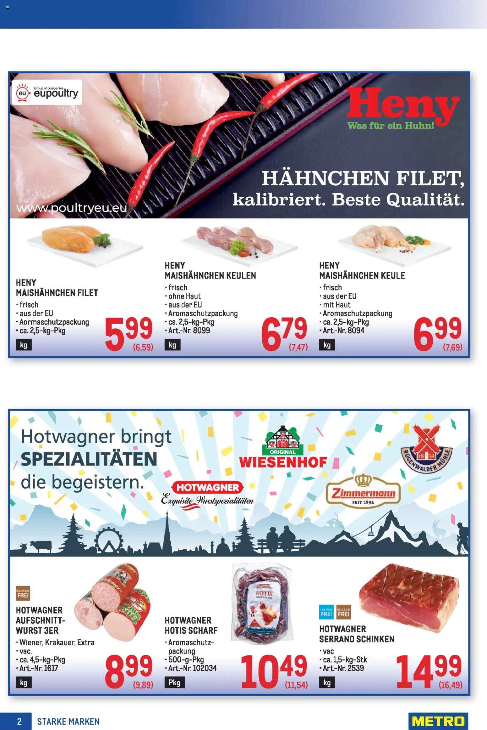 Metro angebote Starke Marken gültig ab 02.04.2026 | Seite: 2 | Produkte: Wurst, Mühle, Schinken