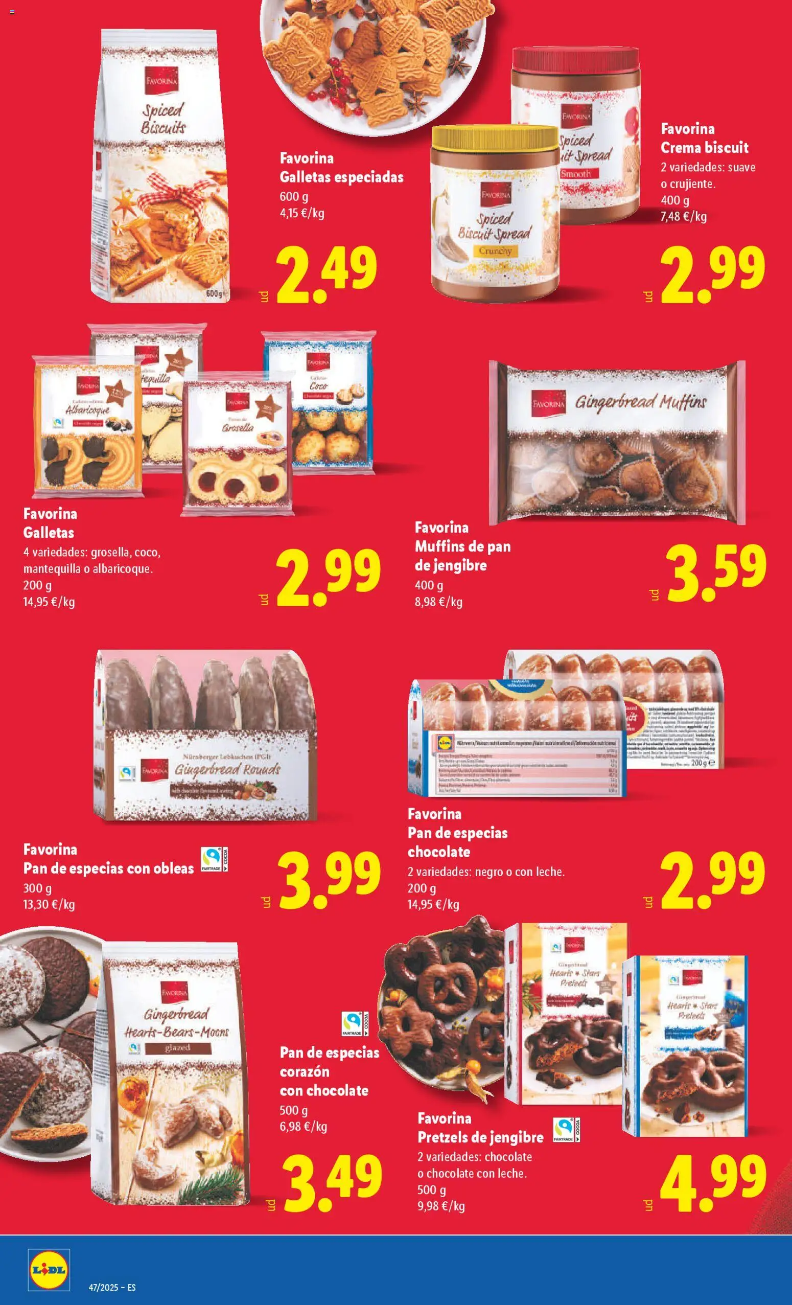 Lidl folleto │ válido desde el 17.11.2025 | Página: 46 | Productos: Pan, Chocolate, Crema, Galletas
