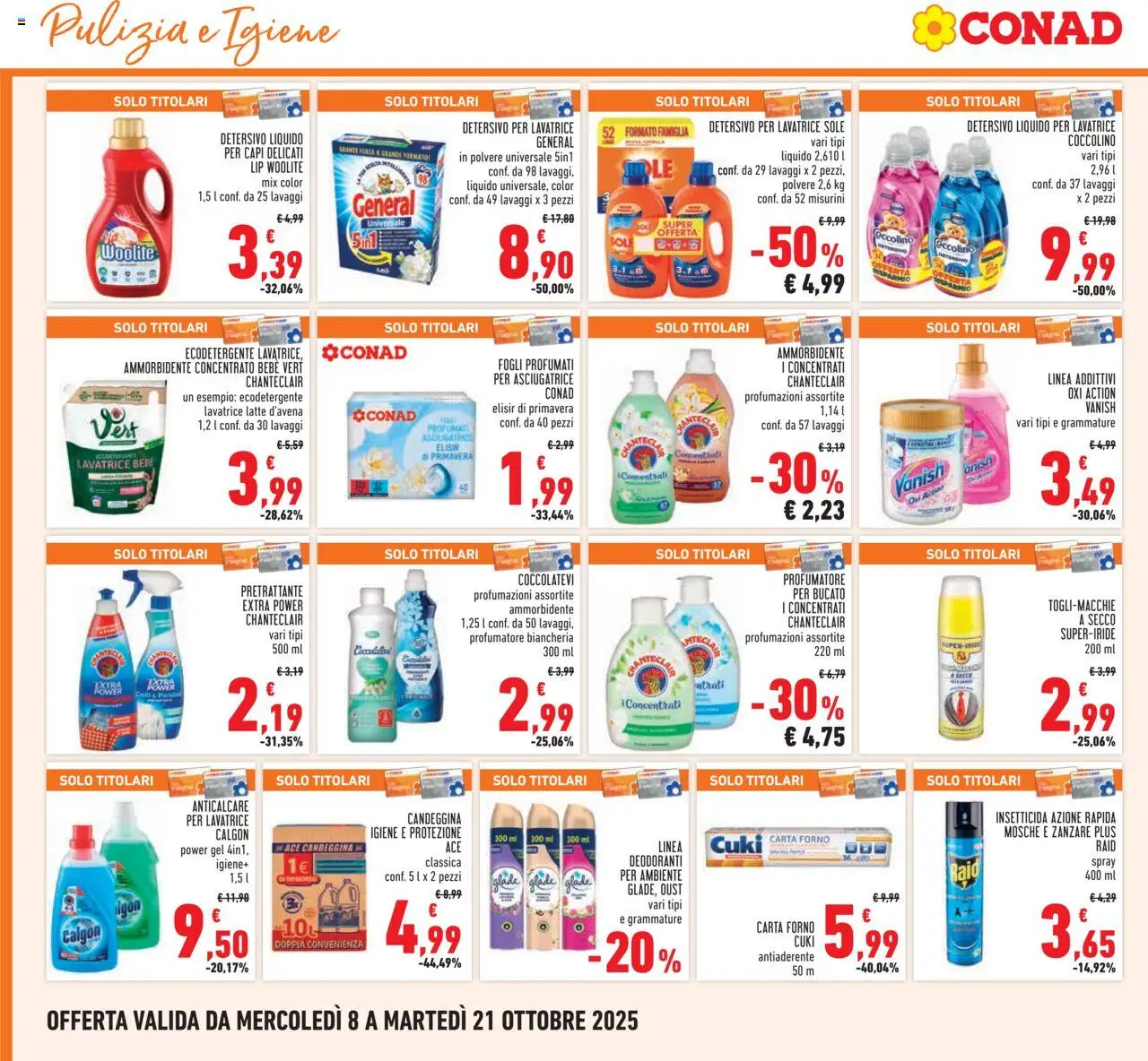 Volantino Conad del 08.10.2025 | Pagina: 18 | Prodotti: Anticalcare, Lavatrice, Forno, Insetticida