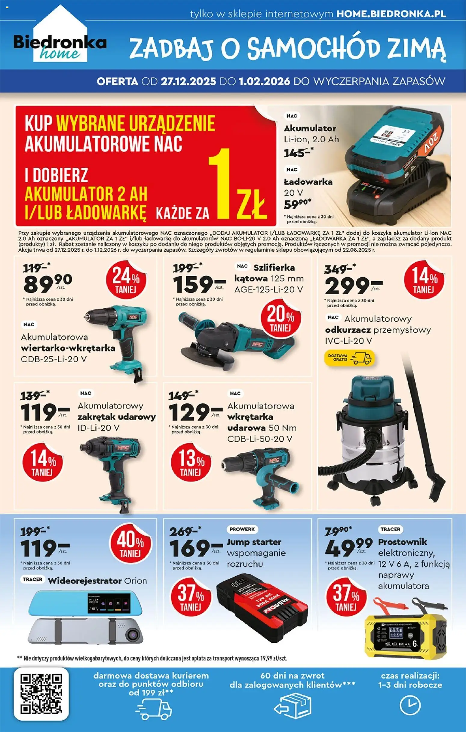 Biedronka gazetka - Hity i inspiracje od 29.12.2025 | Strona: 58 | Produkty: Ładowarka, Cleaner, Prostownik, Odkurzacz przemysłowy