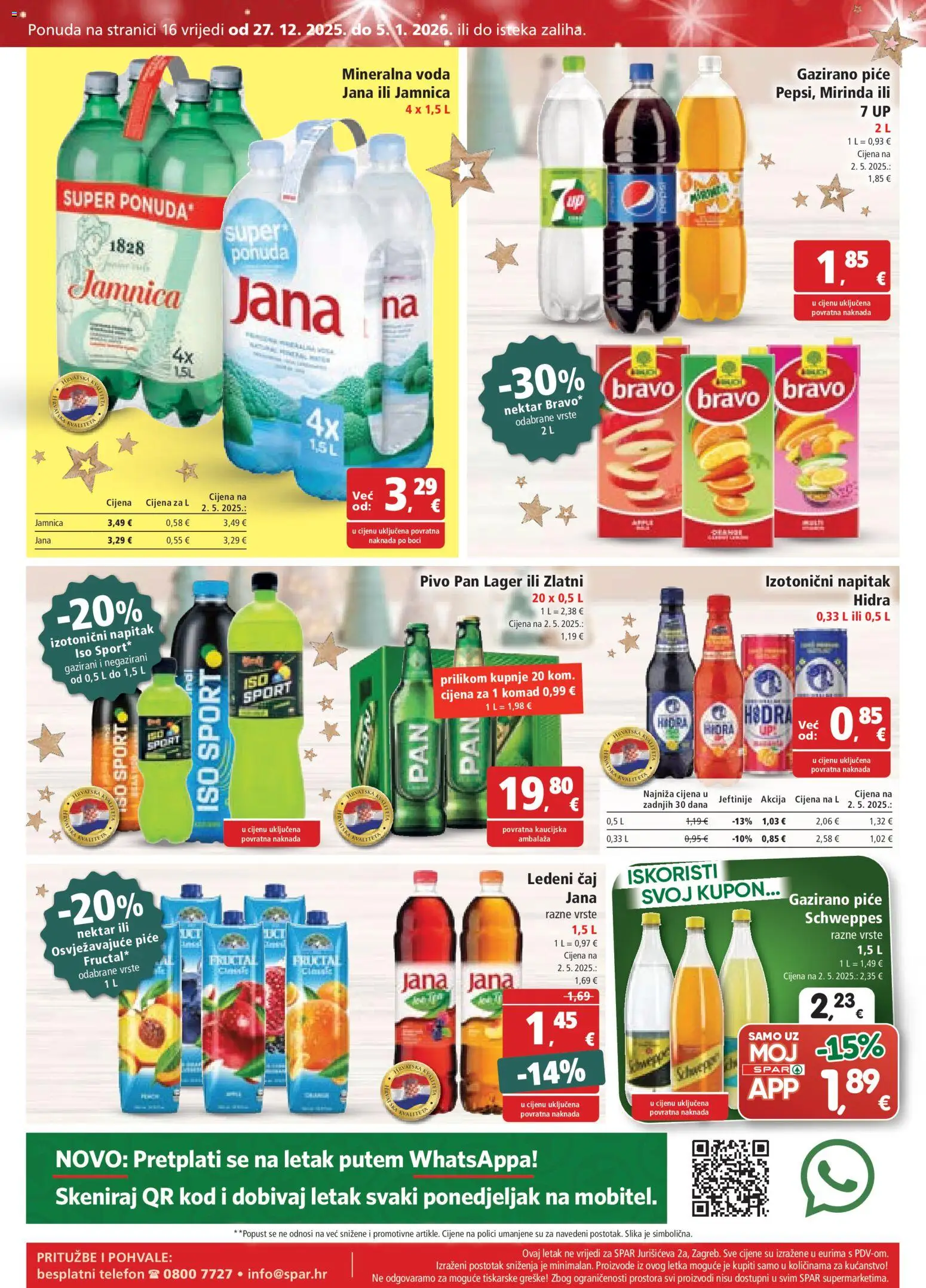 Spar katalog | vrijedi od 27.12.2025 | Stranica: 19 | Proizvodi: Pivo, Jamnica, Voda, Pan