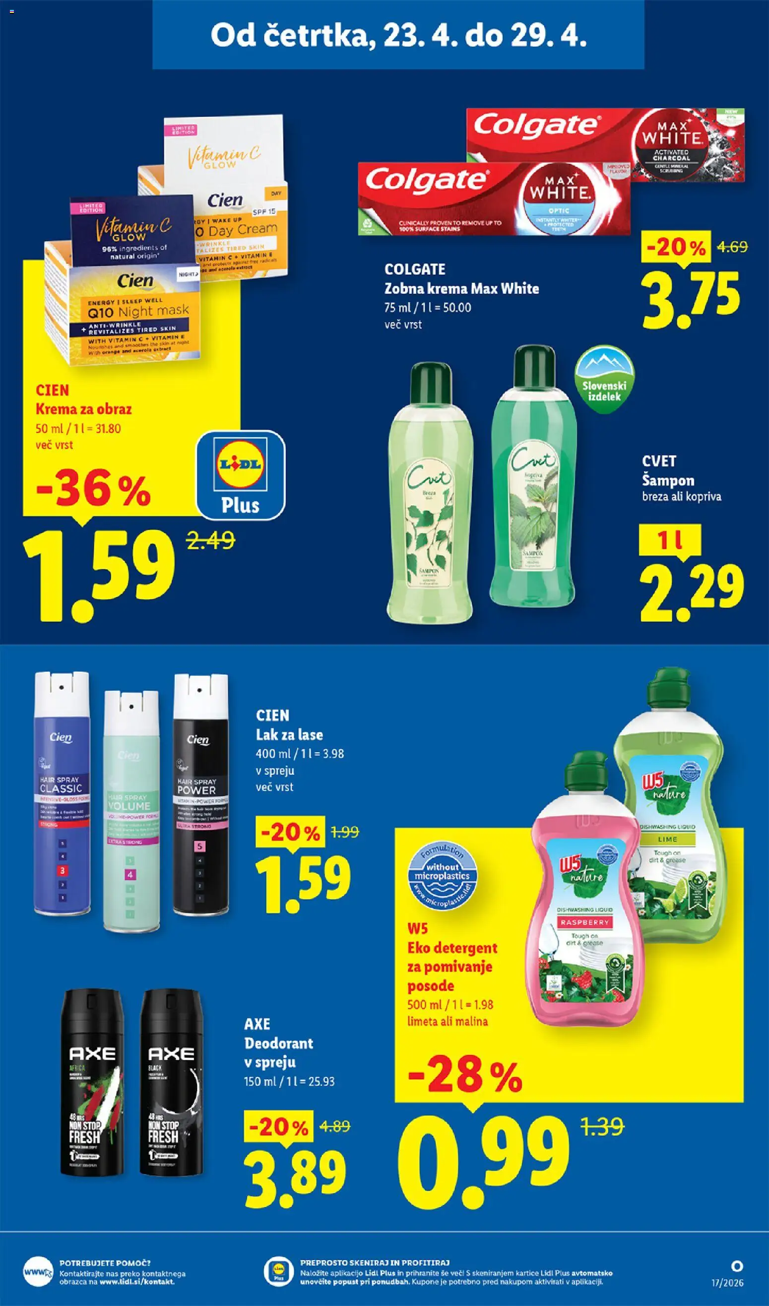 Novi Lidl katalog ponudbe – veljaven od 23.04.2026 | Stran: 23 | Izdelki: Limeta, Sampon, Krema, Deodorant