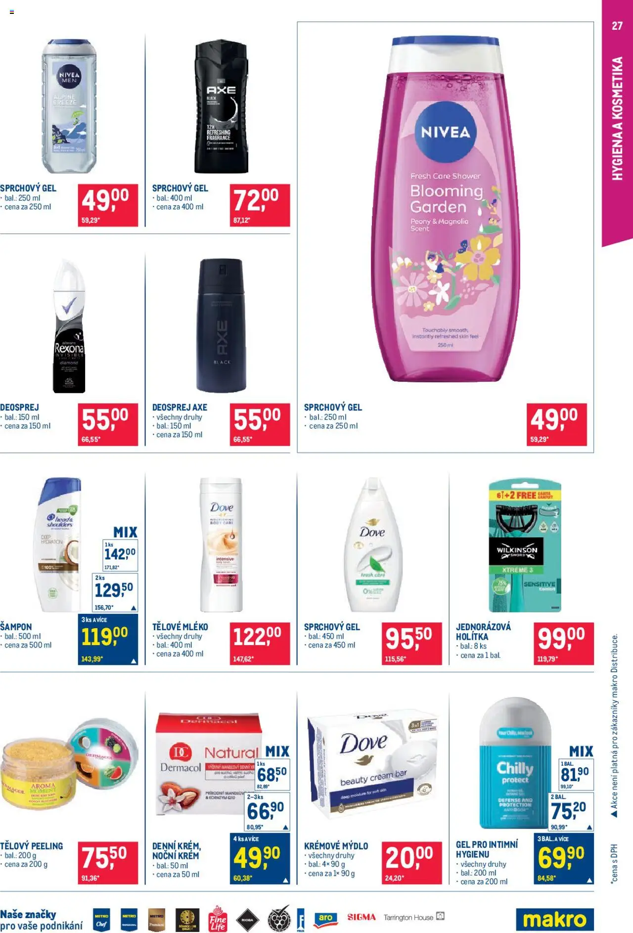 Makro leták - Pro milovníky jídla od 10.09.2025 | Strana: 27 | Produkty: Tělové mléko, Sprchový gel, Mléko, Šampon