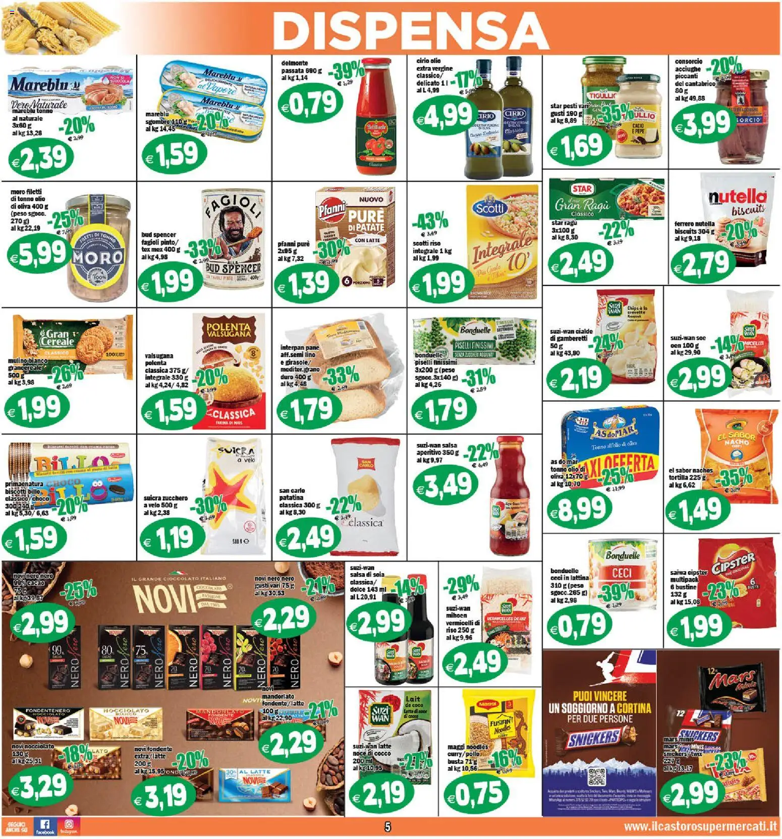 Volantino Il Castoro del 13.02.2026 | Pagina: 5 | Prodotti: Pane, Cioccolato, Nutella, Cocco