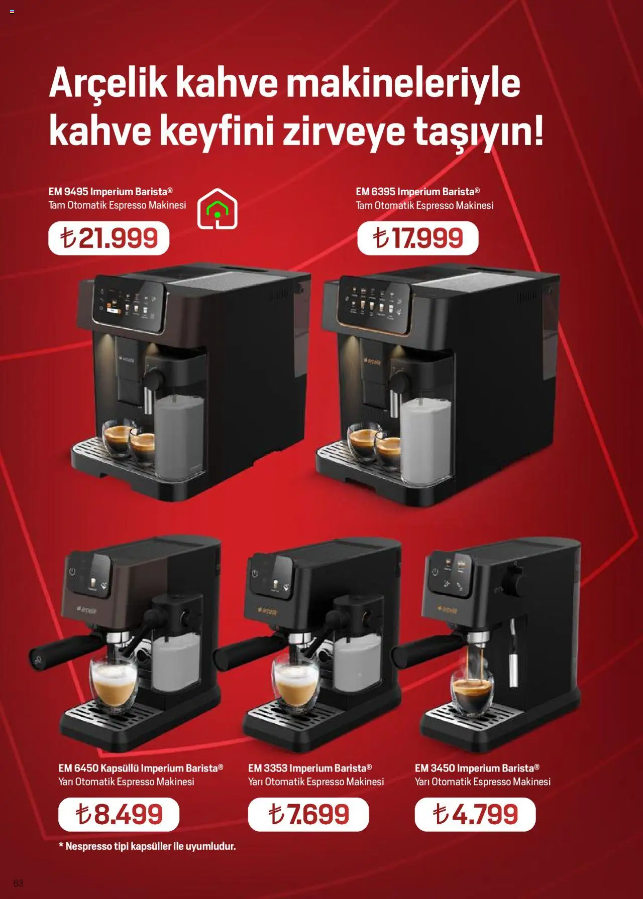 Arçelik Katalog - 01.06.2025 tarihinden itibaren geçerlidir | Sayfa: 63 | Ürünler: Espresso makinesi, Kahve