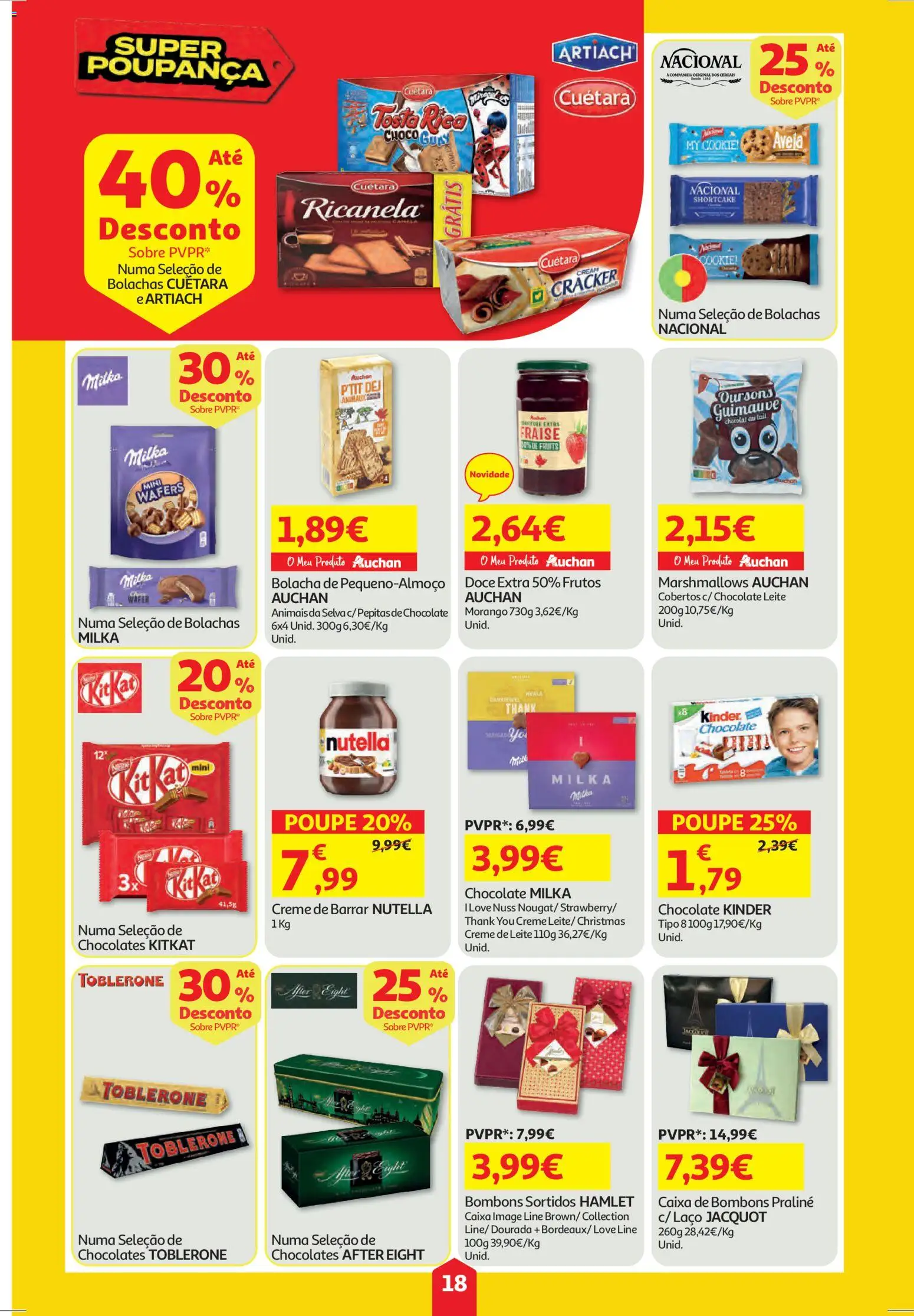 Auchan folheto │ válido de 11.12.2025 | Página: 18 | Produtos: Dourada, Chocolates, Chocolate, Creme