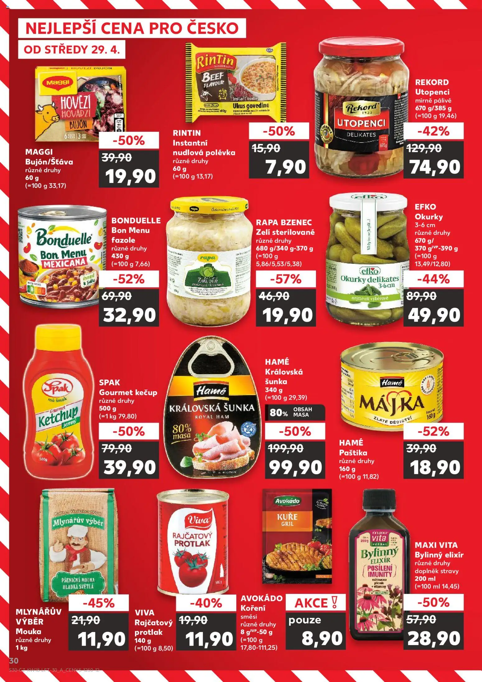 Kaufland leták - Praha 8 od 29.04.2026 | Strana: 30 | Produkty: Okurky, Vitamíny, Avokádo, Kuře
