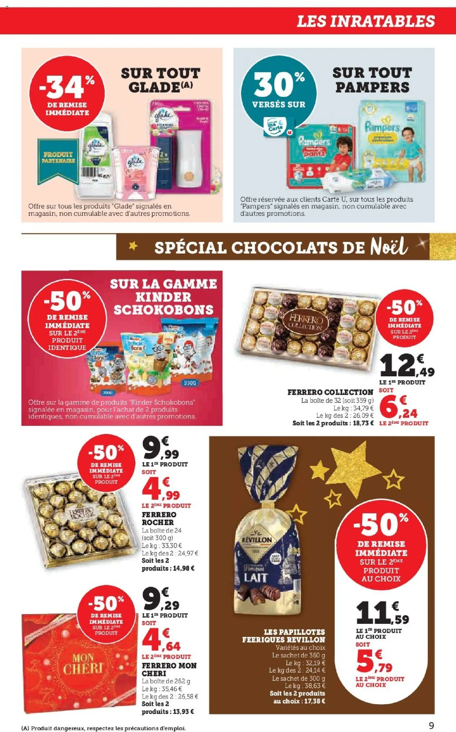 {H1} | Page: 9 | Produits: Pampers, Chocolats de noël, Lait, Papillotes