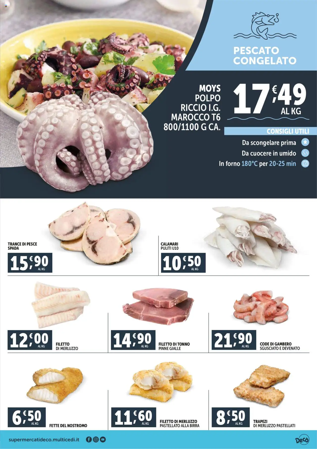 Volantino Decò del 16.10.2025 | Pagina: 3 | Prodotti: Merluzzo, Polpo, Calamari, Forno