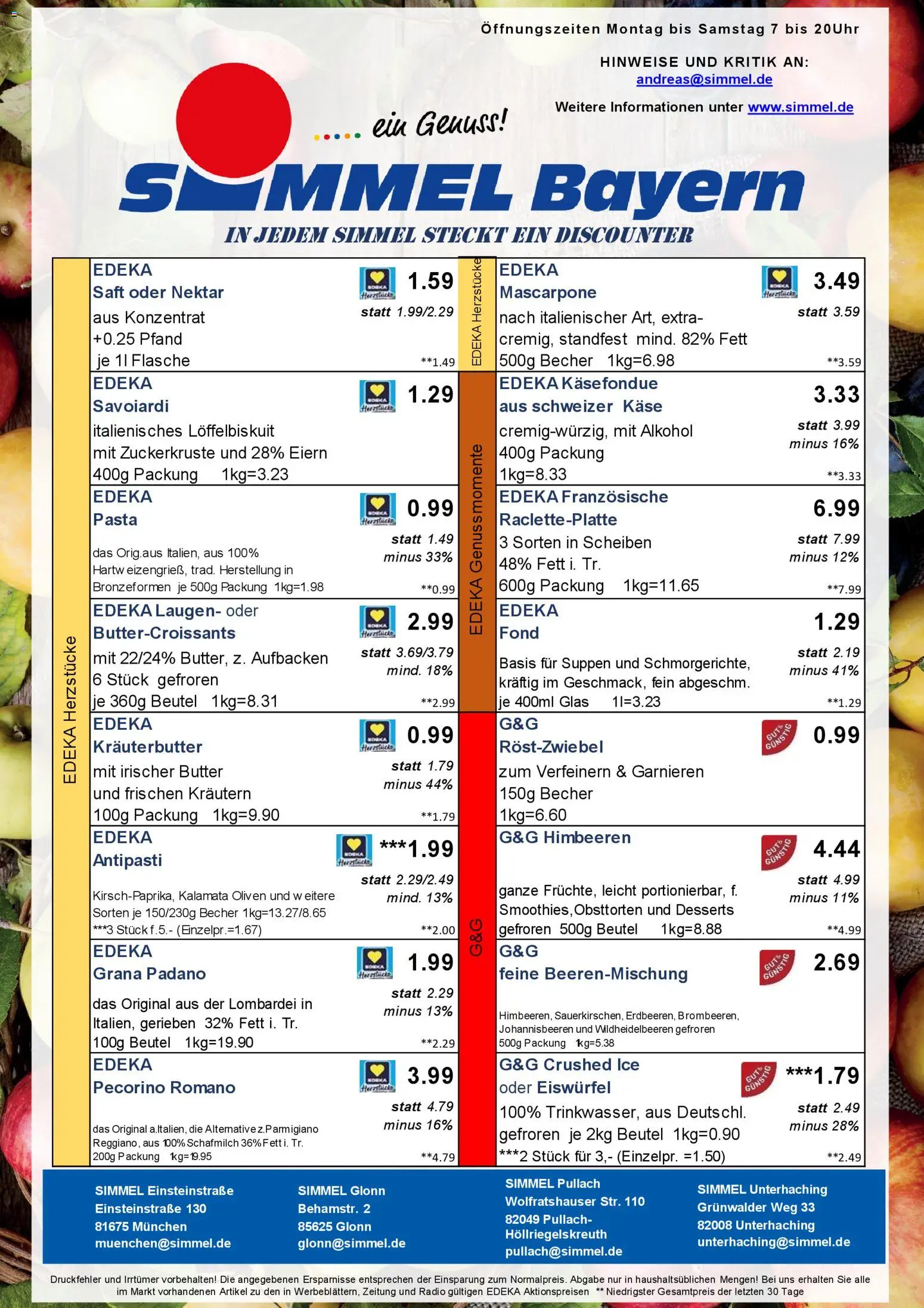 Simmel - Bayern – gültig ab 22.12.2025 | Seite: 9 | Produkte: Himbeeren, Mascarpone, Pasta, Saft