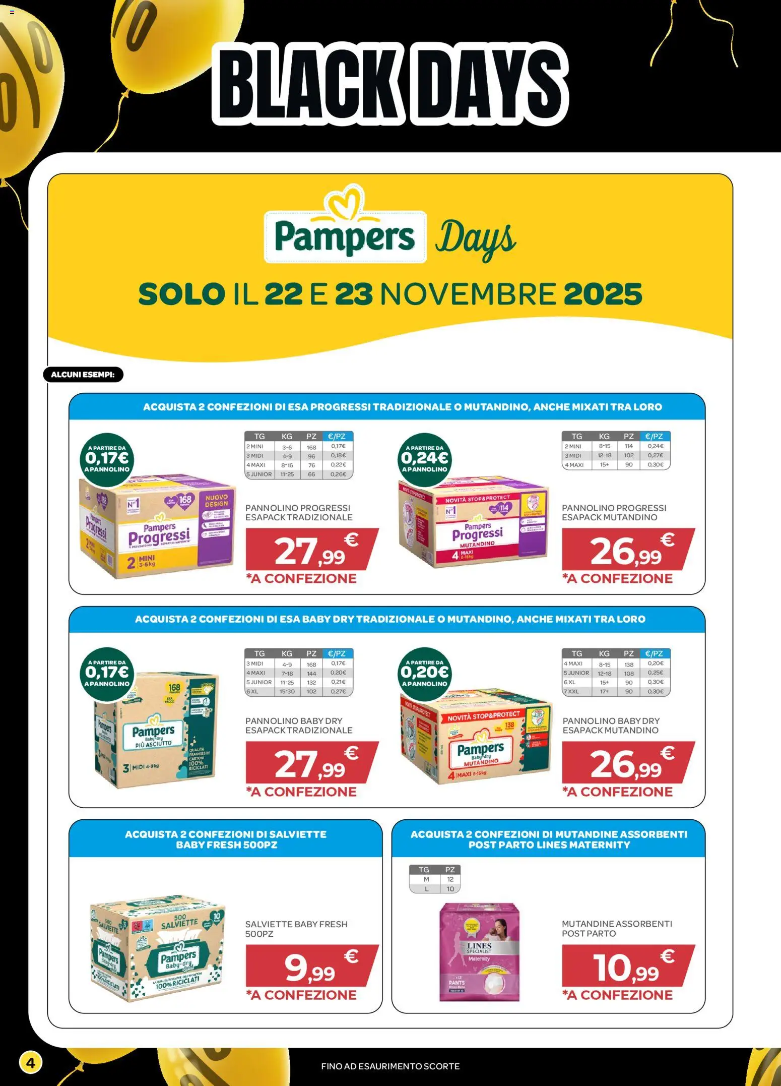 Volantino Bimbo store del 20.11.2025 | Pagina: 4 | Prodotti: Mutandine, Pampers