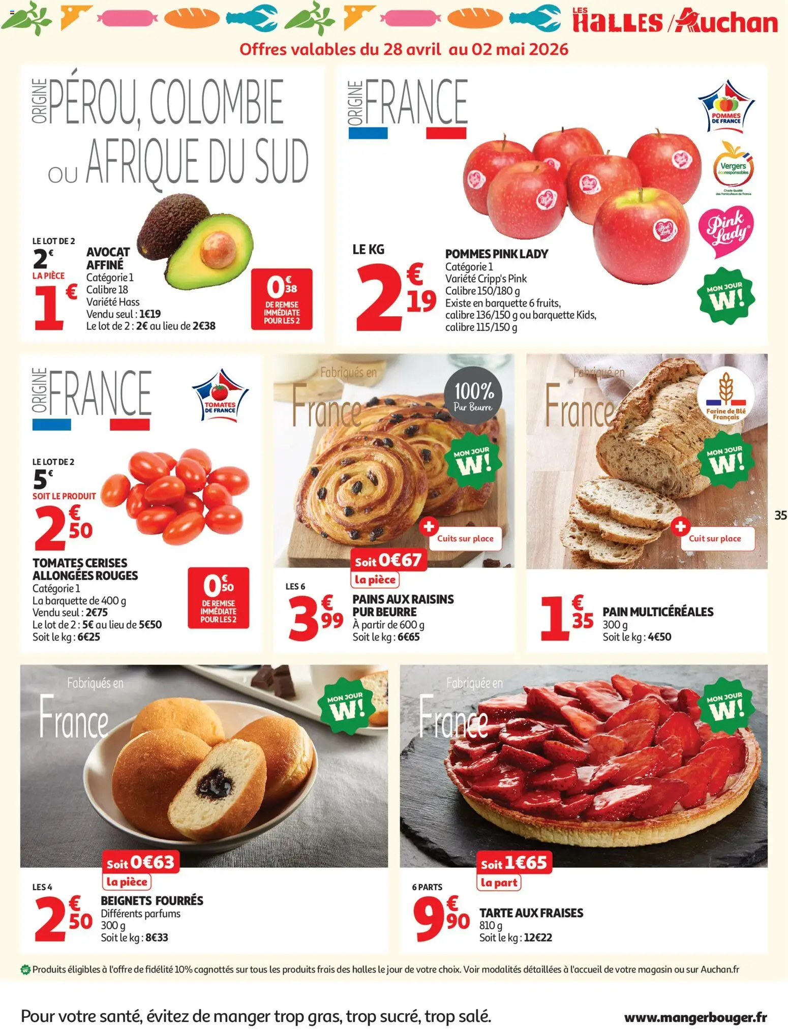 {H1} | Page: 35 | Produits: Farine de ble, Pommes, Tomates, Fraises