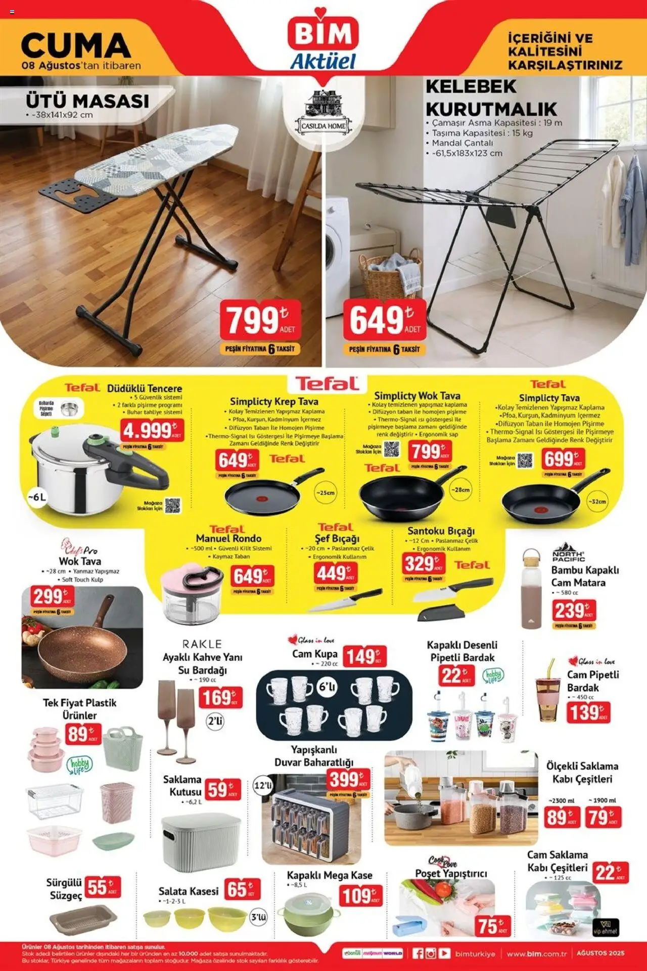BİM Katalog - 08.08.2025 tarihinden itibaren geçerlidir | Sayfa: 4 | Ürünler: Ütü masası, Kurutmalık, Kahve, Zselatin
