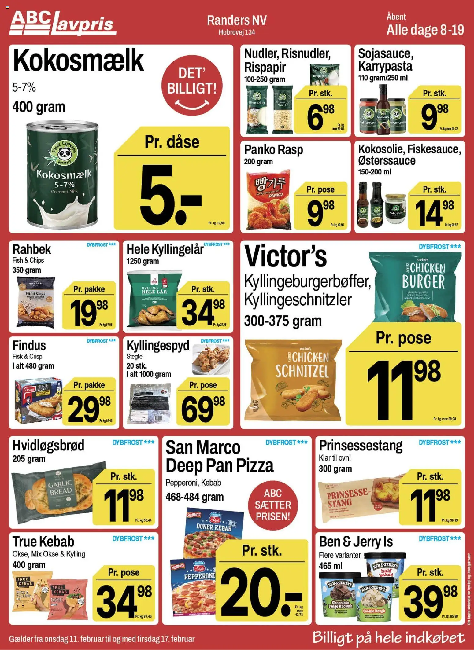 Abc Lavpris tilbudsavis – gyldig fra 11.02.2026 | Side: 7 | Produkter: Rasp, Kebab, Kokosolie, Is