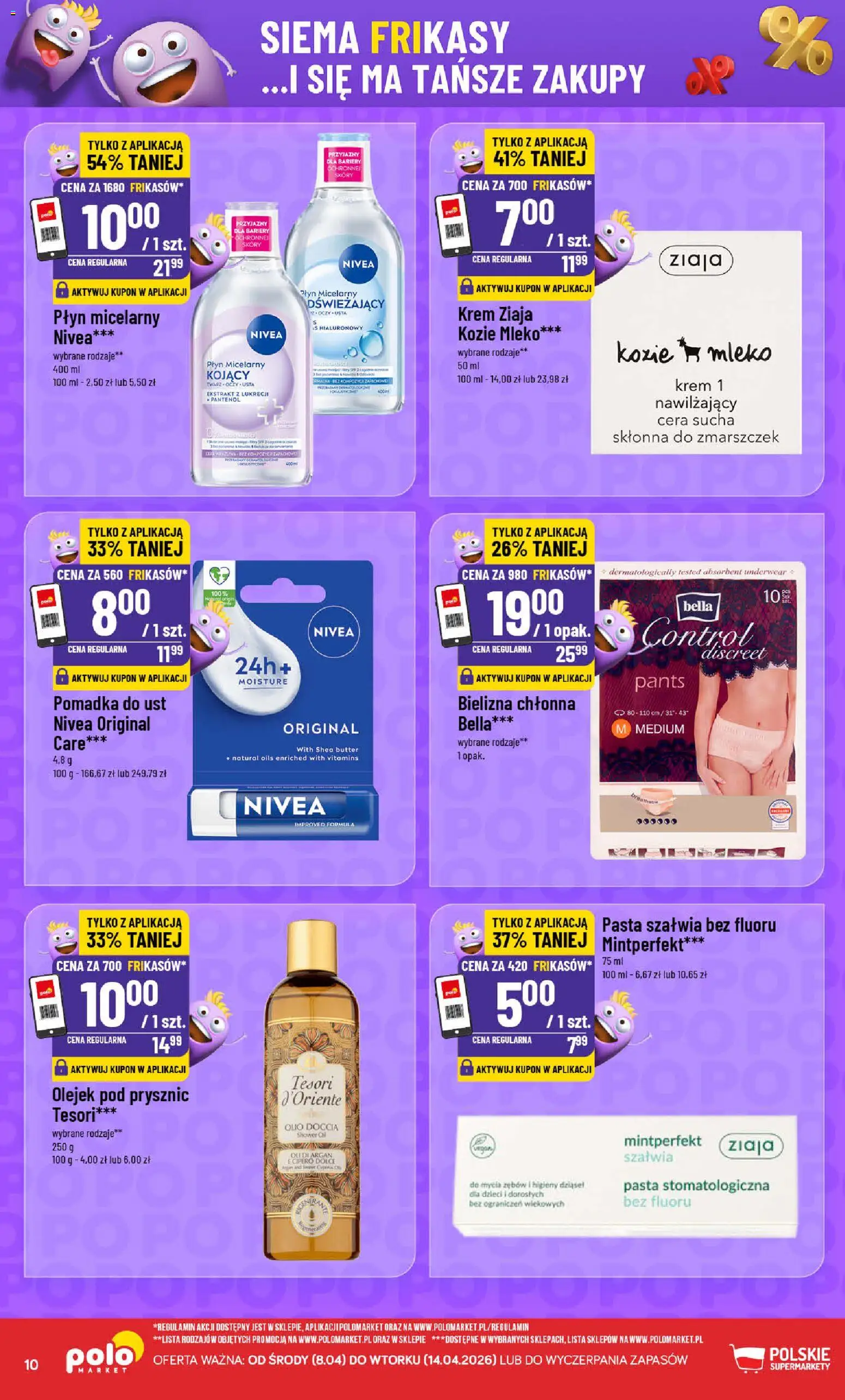 POLOmarket gazetka - Frikasowe Hity od 08.04.2026 | Strona: 10 | Produkty: Bielizna, Tesori d'oriente, Mleko, Krem