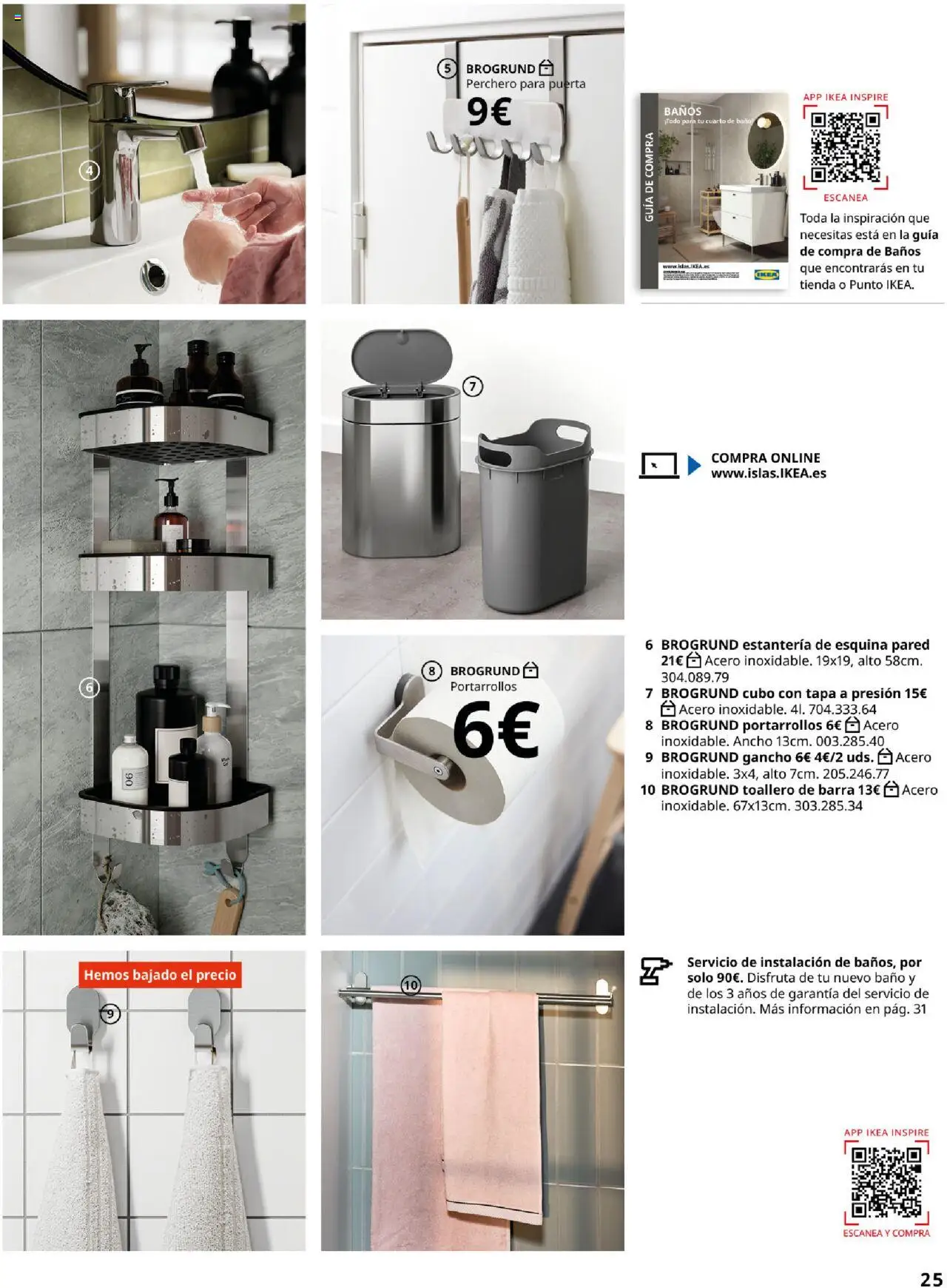 Catálogo IKEA Baños │ válido desde el 01.09.2025 | Página: 25 | Productos: Perchero, Toallero, Cubo con tapa, Baño