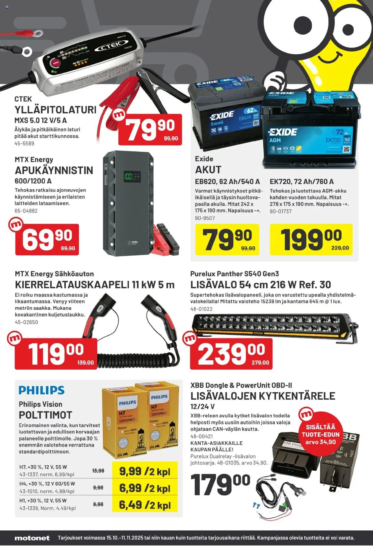 Motonet tarjoukset – voimassa 15.10.2025 alkaen | Sivu: 8 | Tuotteet: Voi, Laturi