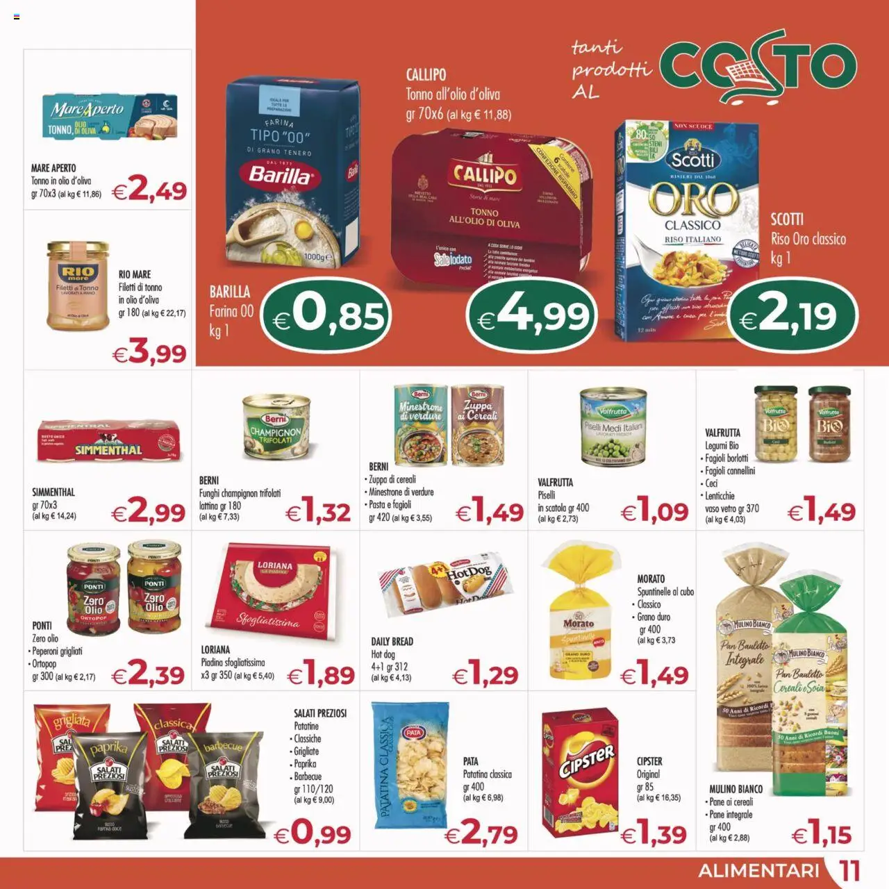 Volantino MerSi Supermercati del 08.10.2025 | Pagina: 11 | Prodotti: Minestrone, Pane, Peperoni, Scatola