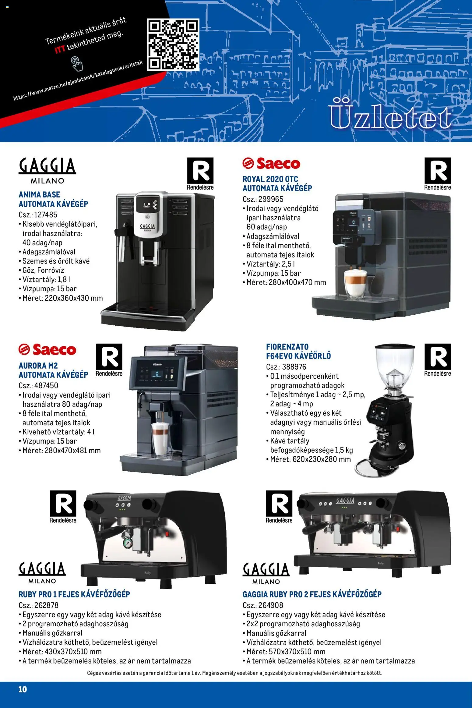 Metro akciós ujság - amely érvényes a következő dátumtól: 01.03.2026 | Oldal: 10 | Termékek: Kávé, Kávégép, Őrölt kávé