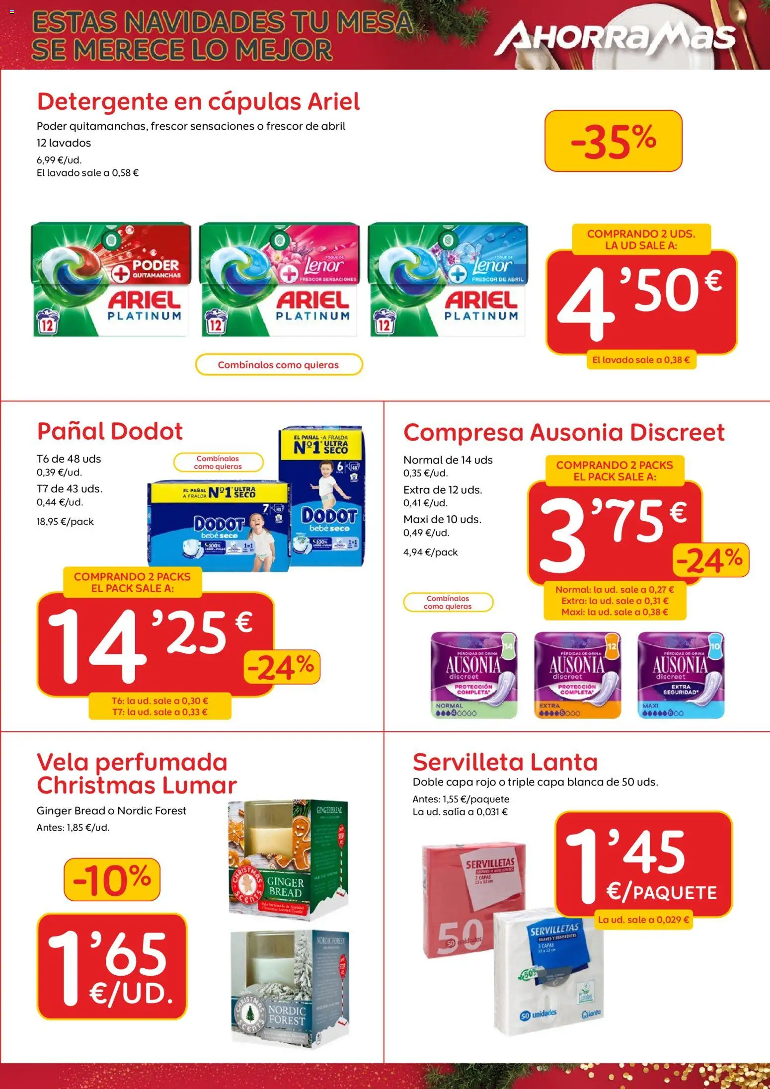 AhorraMas folleto │ válido desde el 11.12.2025 | Página: 15 | Productos: Quitamanchas, Detergente, Vela, Mesa