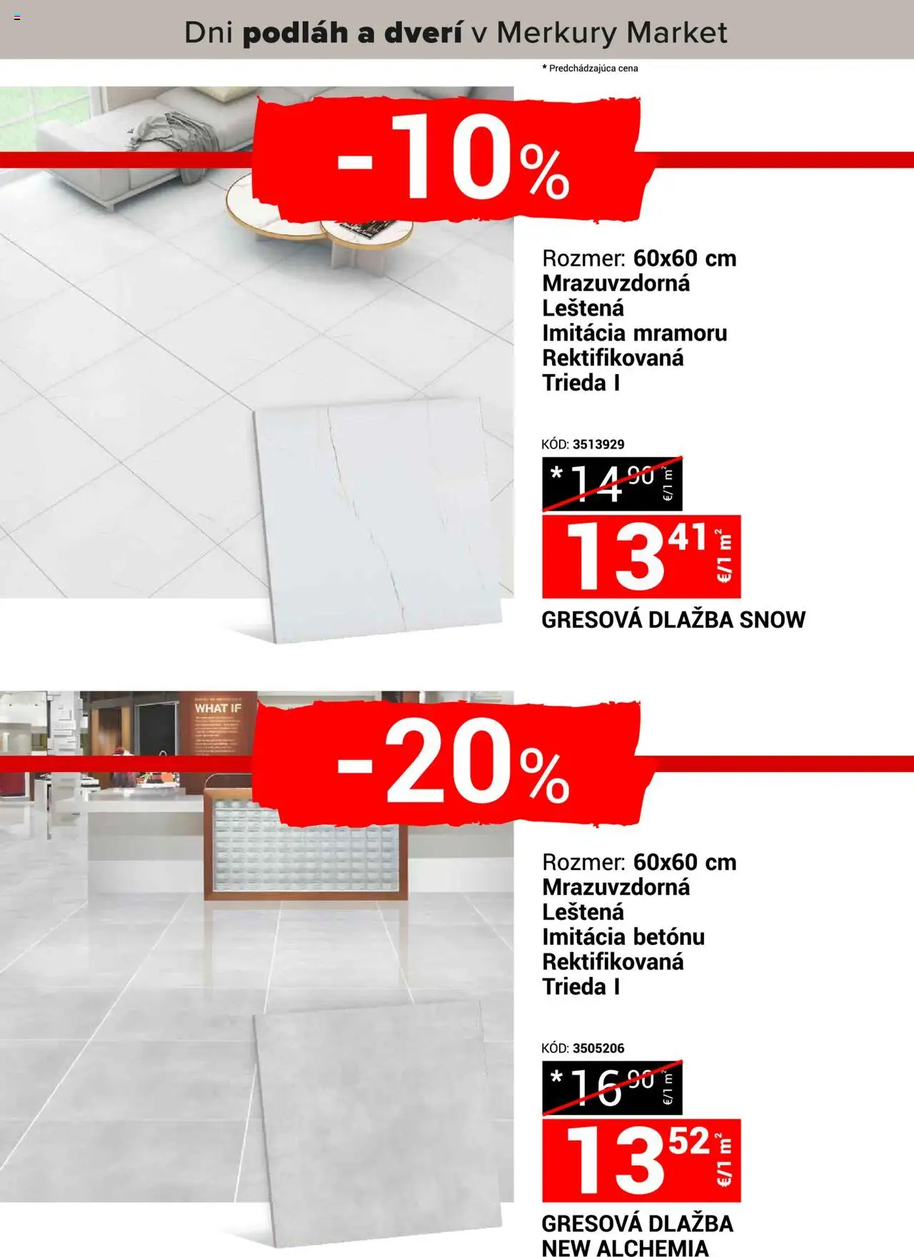 Nové Merkury Market akcie – leták je platný od 18.10.2025 | Strana: 13 | Produkty: Dlažba