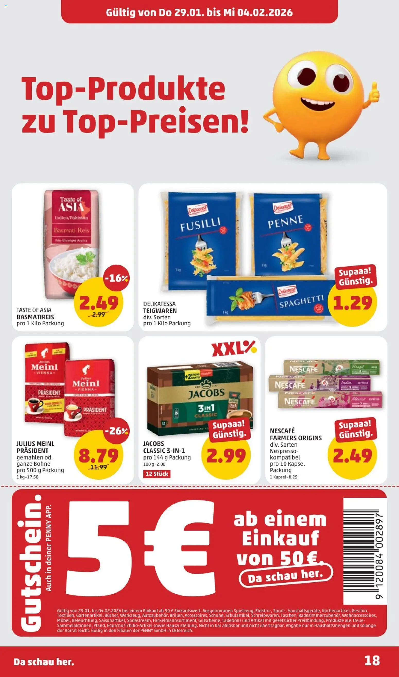 Penny Markt Flugblatt gültig ab 29.01.2026 | Seite: 18 | Produkte: Hajdina liszt, Reis