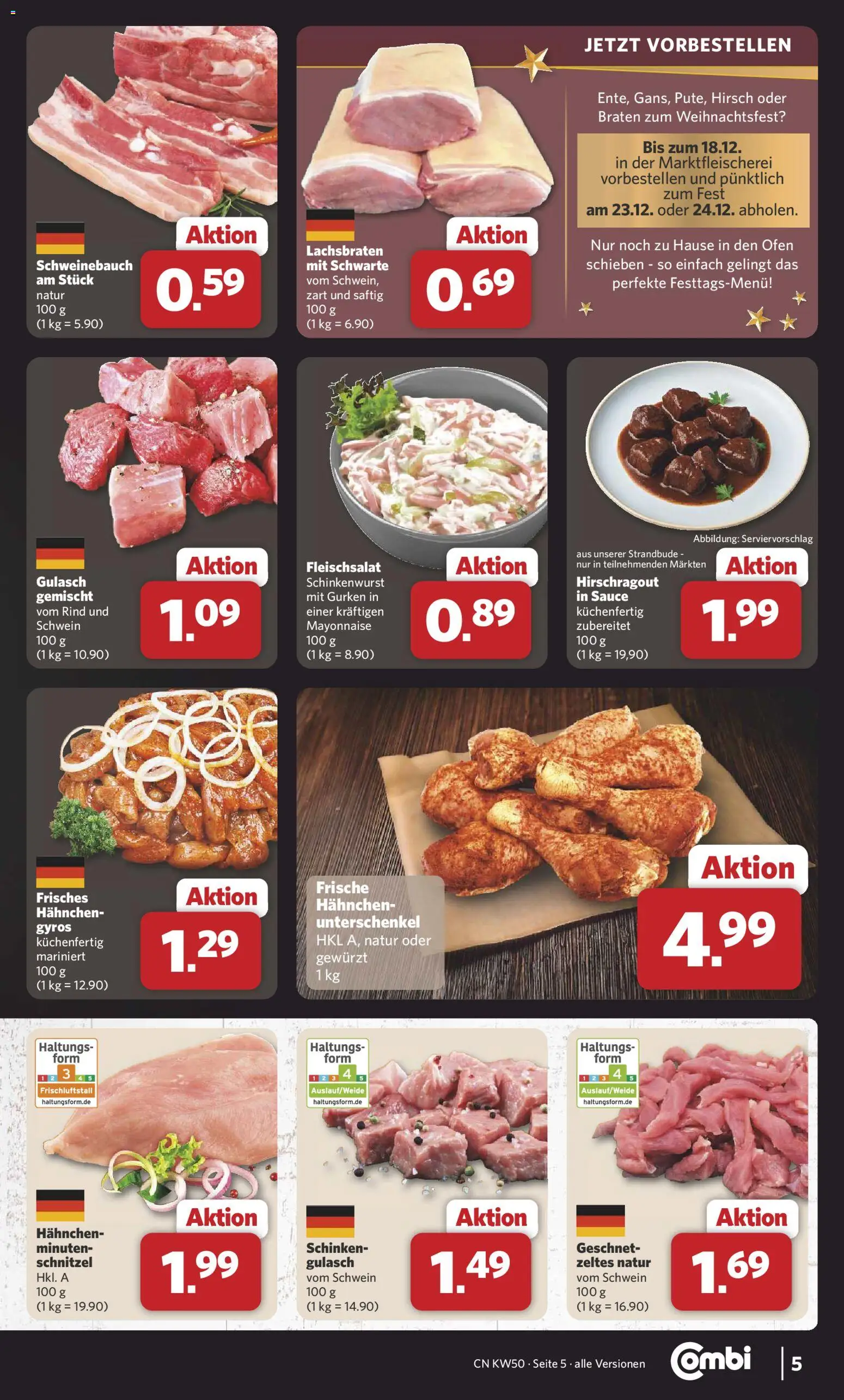 Combi Prospekt 	 – gültig ab 08.12.2025 | Seite: 5 | Produkte: Ofen, Schnitzel, Gyros, Gulasch