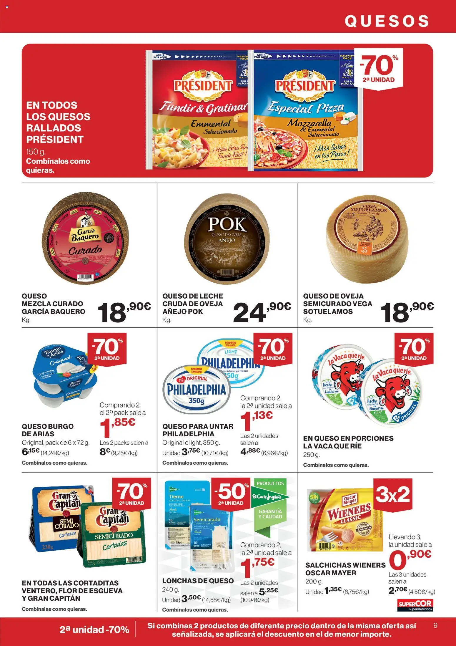 Supercor folleto │ válido desde el 26.02.2026 | Página: 9 | Productos: Queso de oveja, Leche, Queso, Queso para untar