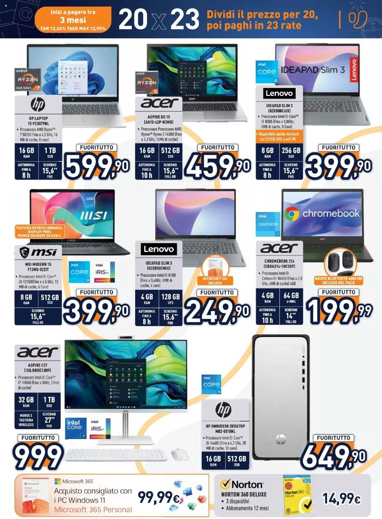 Volantino Unieuro del 29.12.2025 | Pagina: 11 | Prodotti: Schermo, PC, Mouse, Tastiera