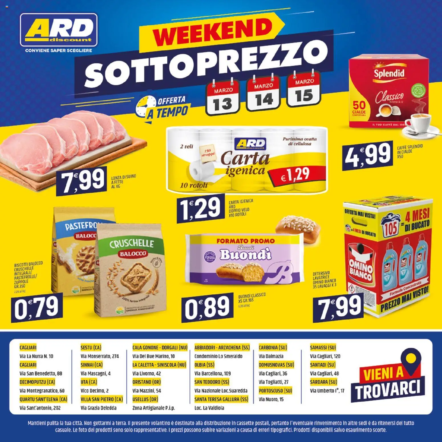 Volantino ARD Discount del 06.03.2026 | Pagina: 20 | Prodotti: Carta igienica, Caffè, Suino, Lavatrice