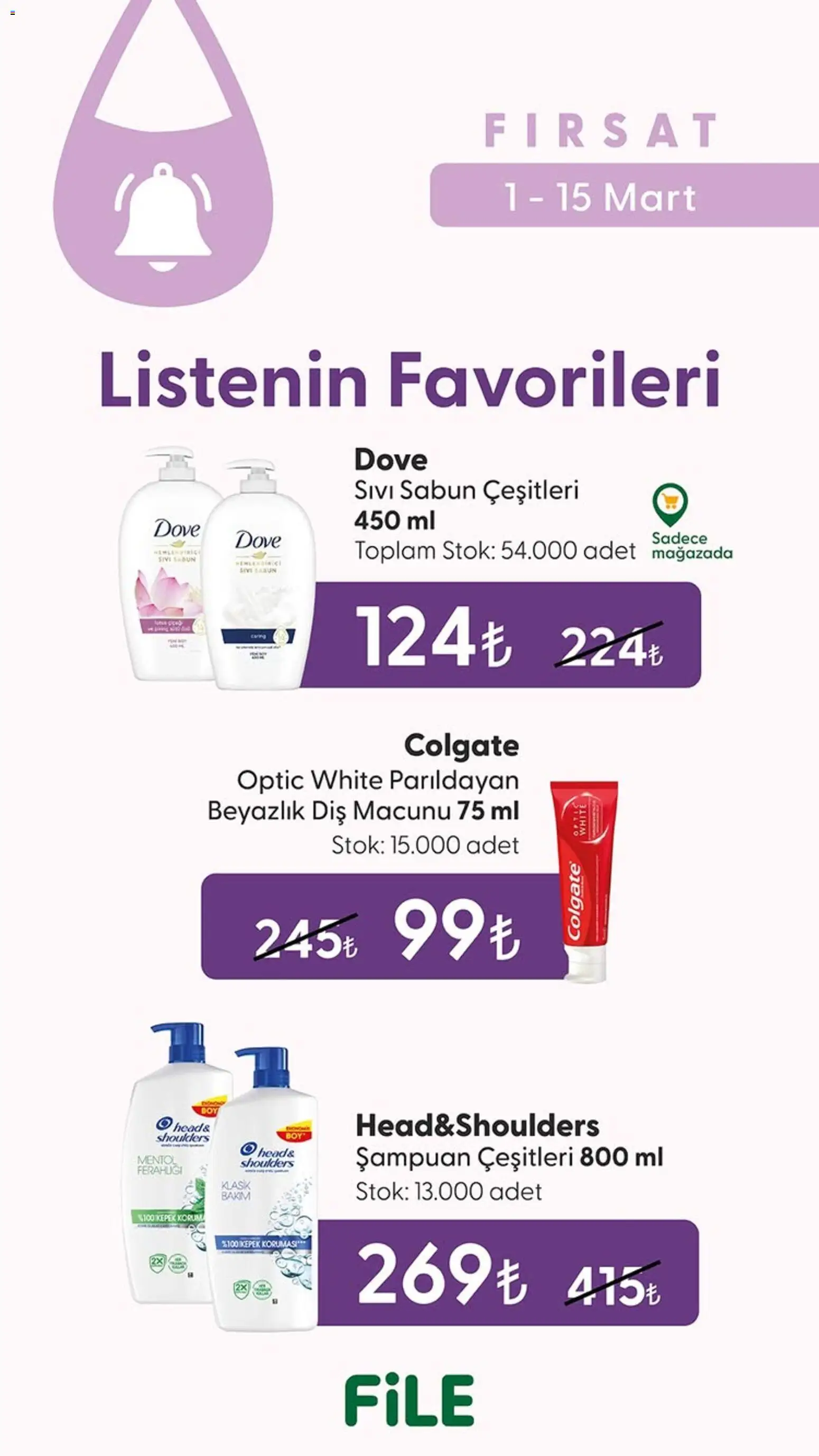 File Market Katalog - 01.03.2026 tarihinden itibaren geçerlidir | Sayfa: 5 | Ürünler: Şampuan, Sabun, Diş macunu