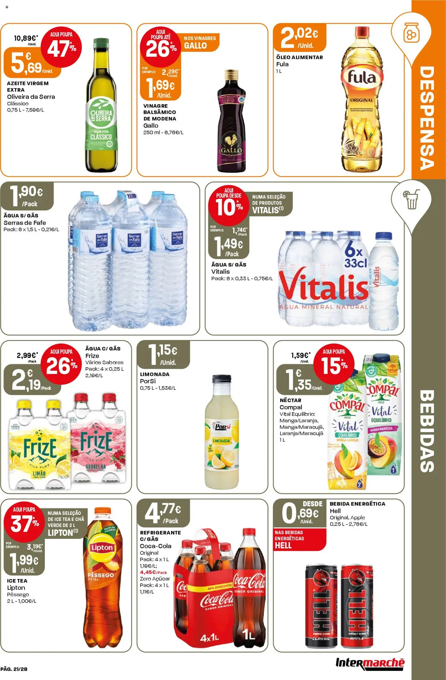 Intermarché Folheto Contact │ válido de 19.03.2026 | Página: 21 | Produtos: Refrigerante, Vinagre, Chá, Açúcar