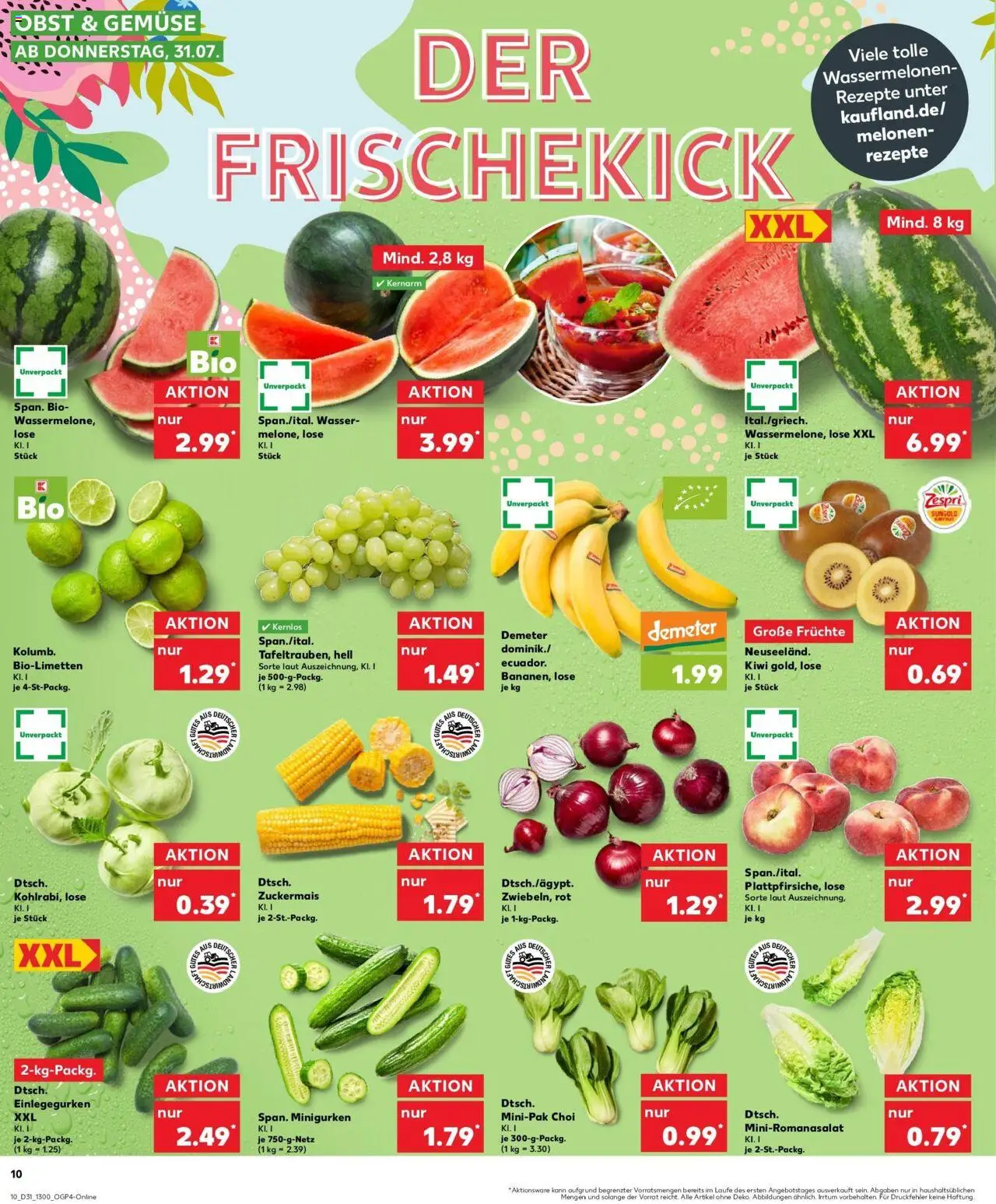 Kaufland prospekt Dorsten	 - gültig ab dem 03.08.2025 | Seite: 21 | Produkte: Kohlrabi, Wasser, Gemüse, Kiwi