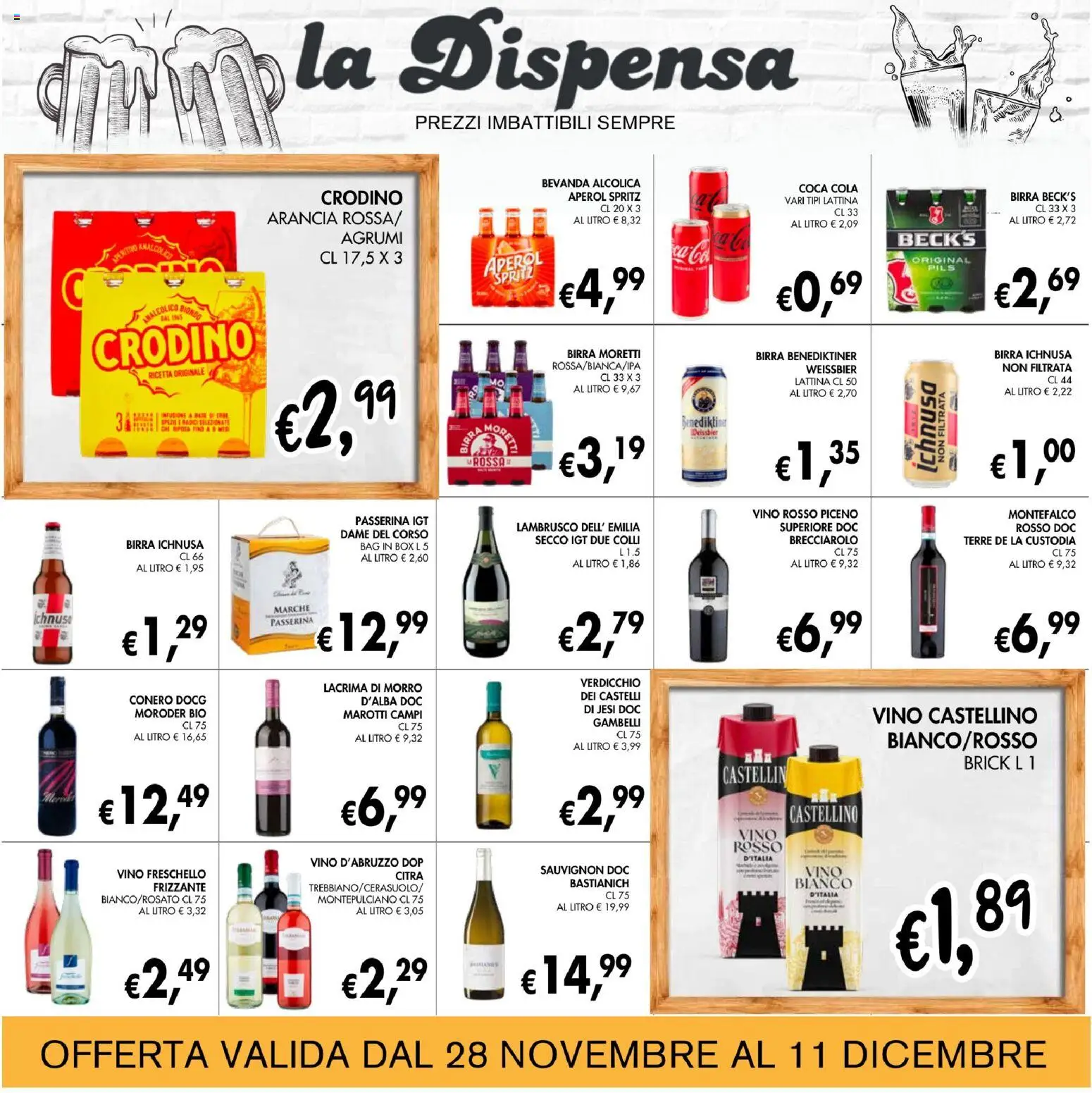 Volantino Coal del 28.11.2025 | Pagina: 18 | Prodotti: Birra, Agrumi, Birra Moretti, Vino rosso
