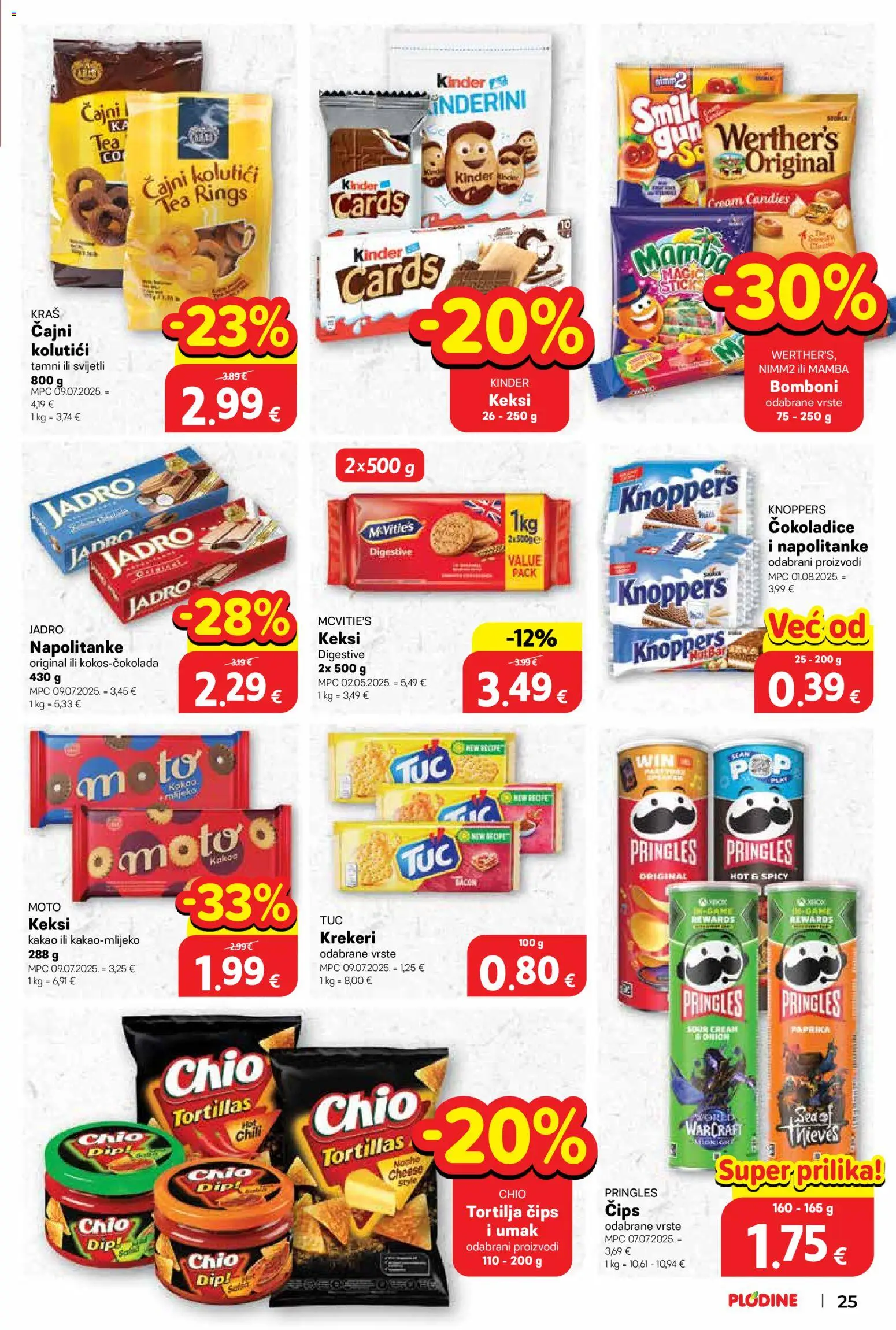 Plodine katalog | vrijedi od 18.02.2026 | Stranica: 25 | Proizvodi: Čajni kolutići, Pringles, Umak, Kakao