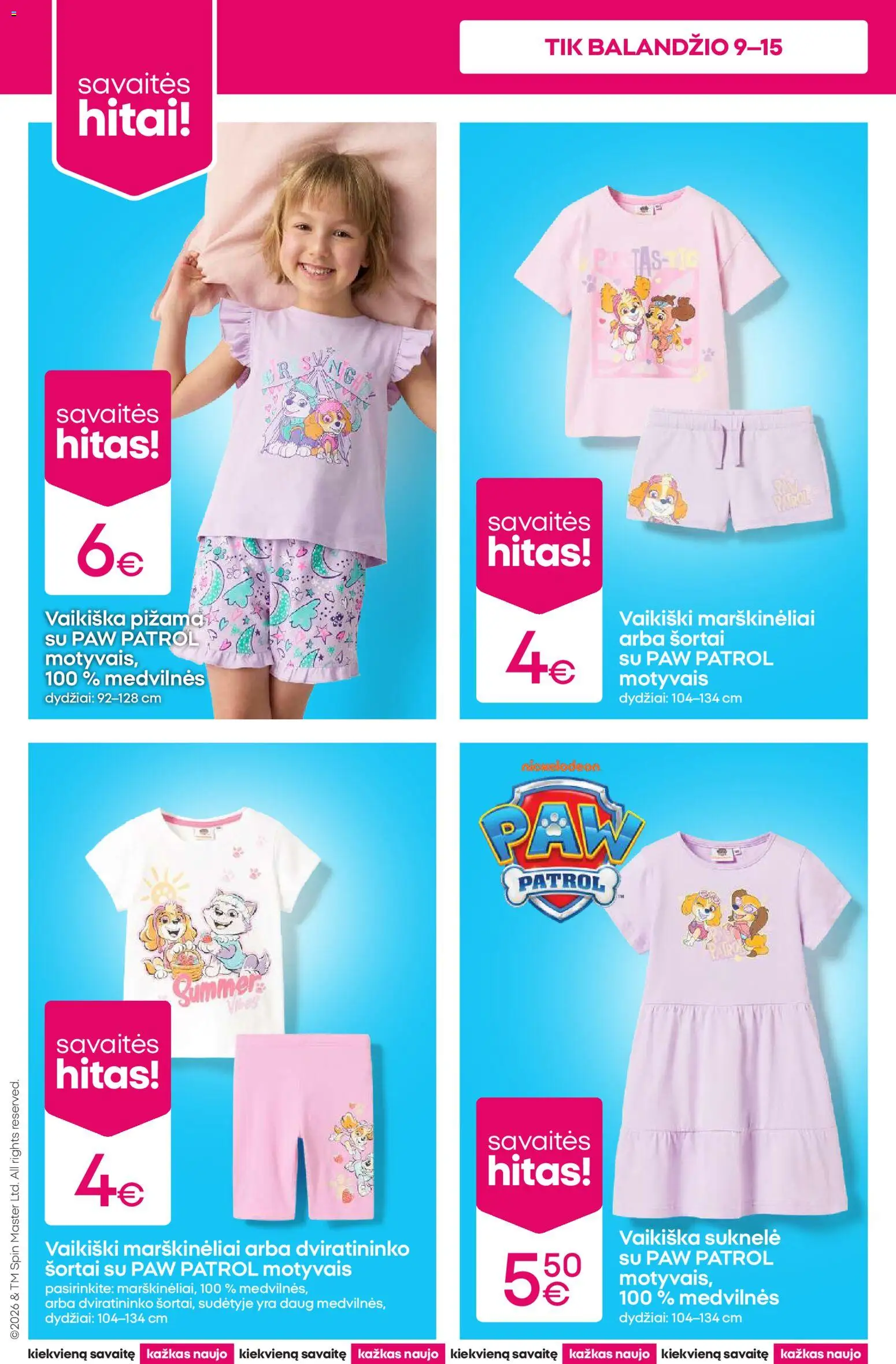 Pepco akcijos nuo 09.04.2026 | Puslapis: 2 | Prekių: Suknelė, Marškinėliai, Šortai, Pižama